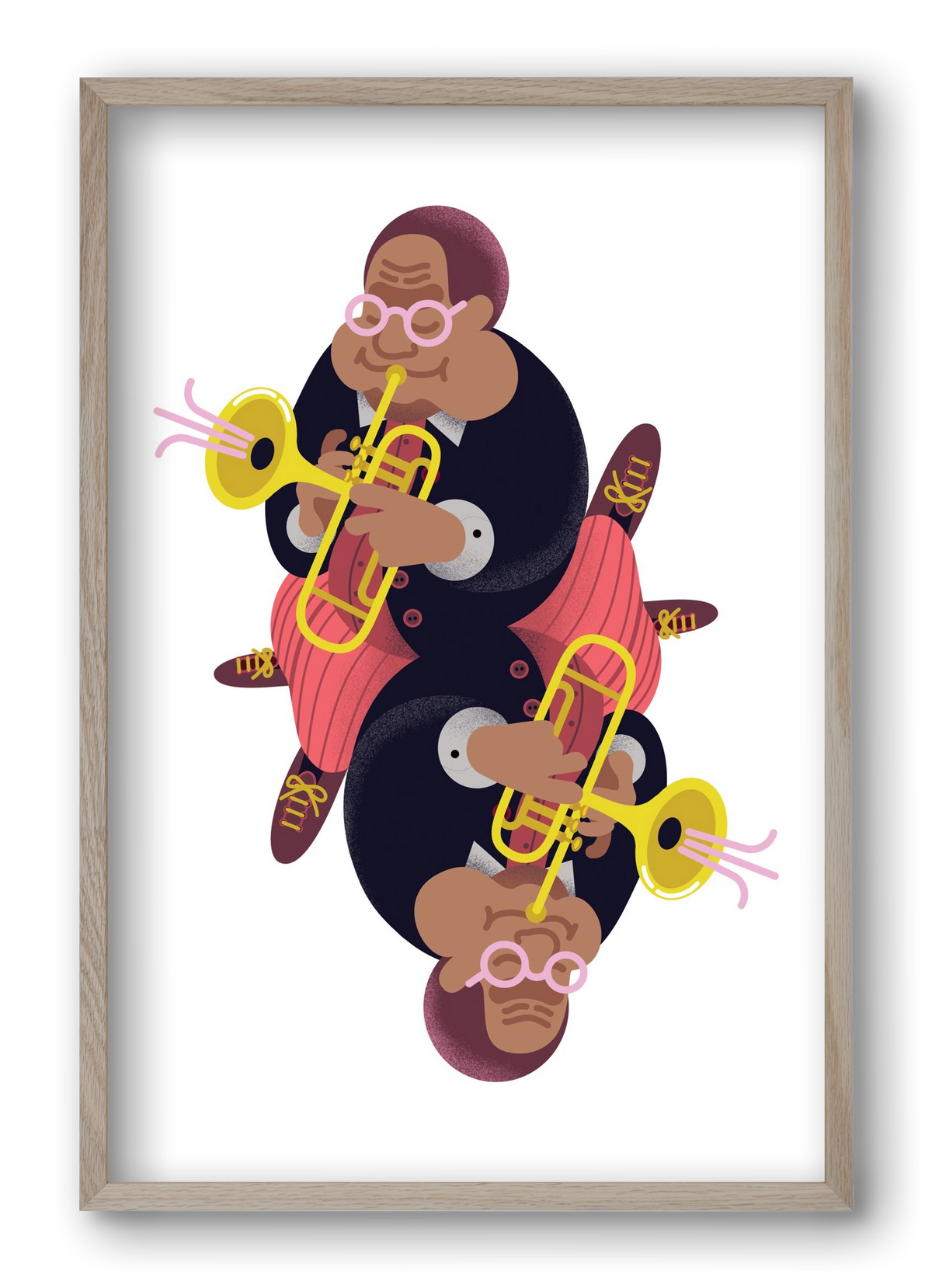 Jazz musician series - Dizzy, 40x60 cm (40x60 cm), Tölgy keret