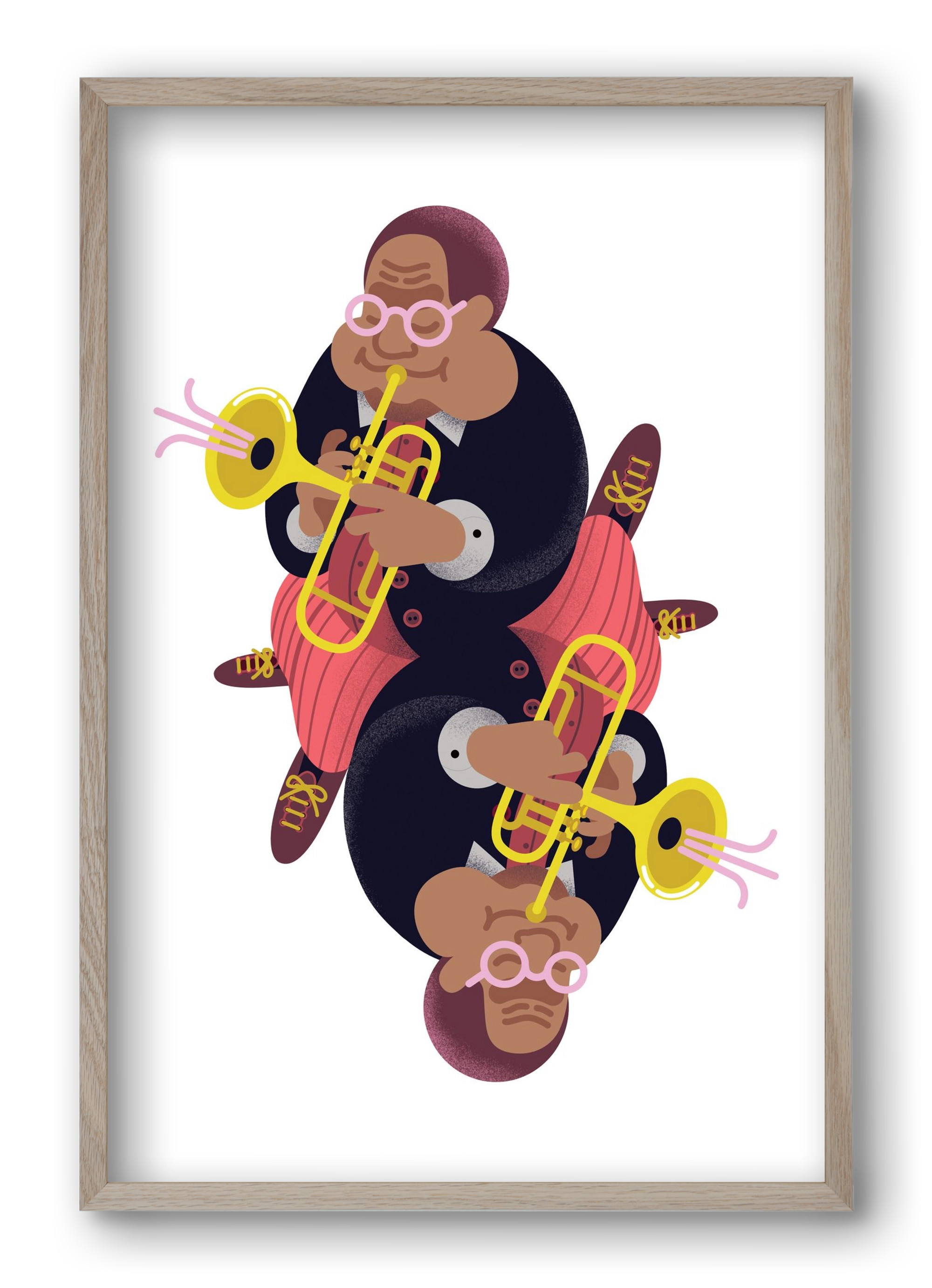 Jazz musician series - Dizzy, 40x60 cm (40x60 cm), Tölgy keret