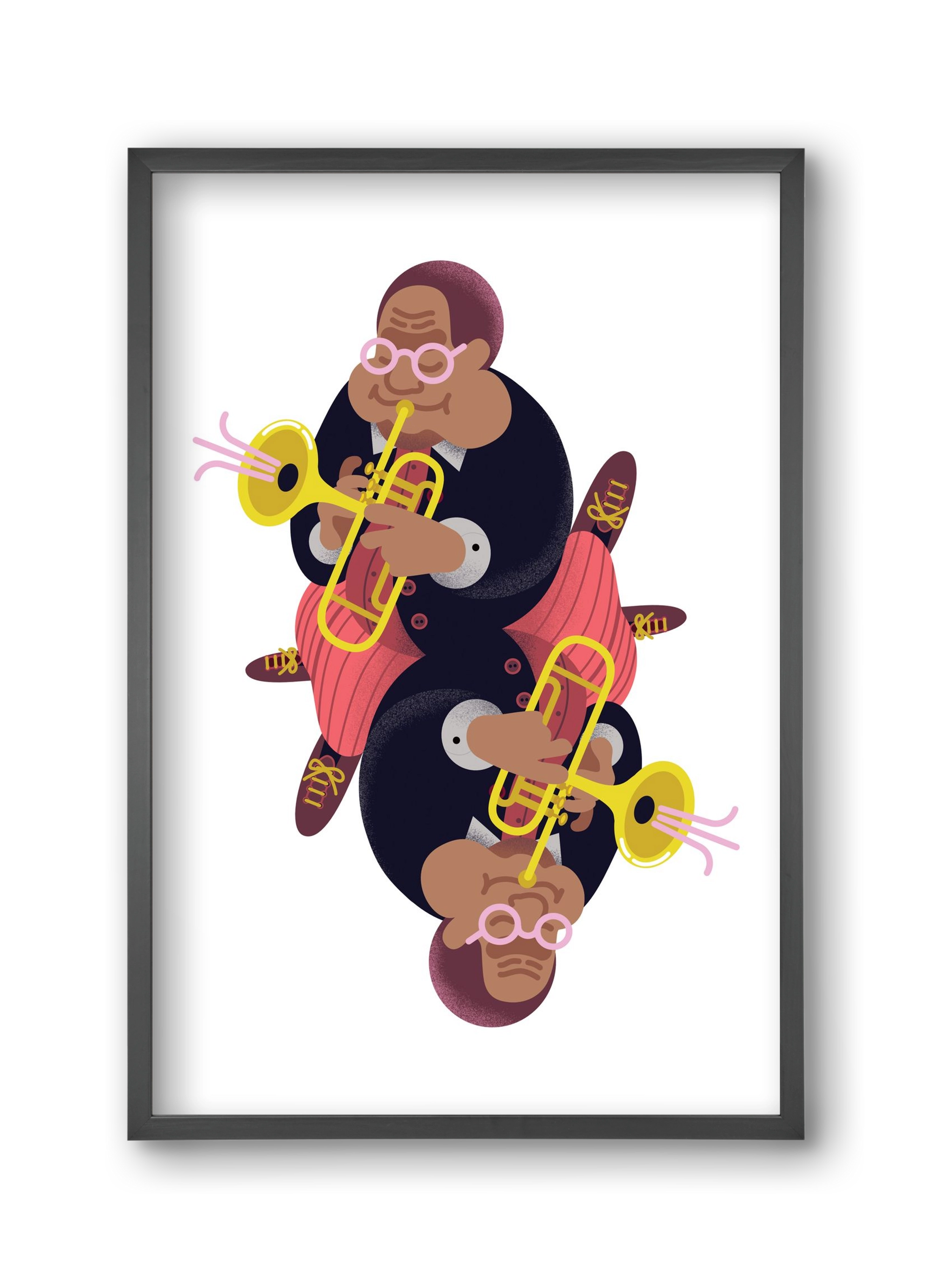 Jazz musician series - Dizzy, 30x45 cm (30x45 cm), Fekete keret