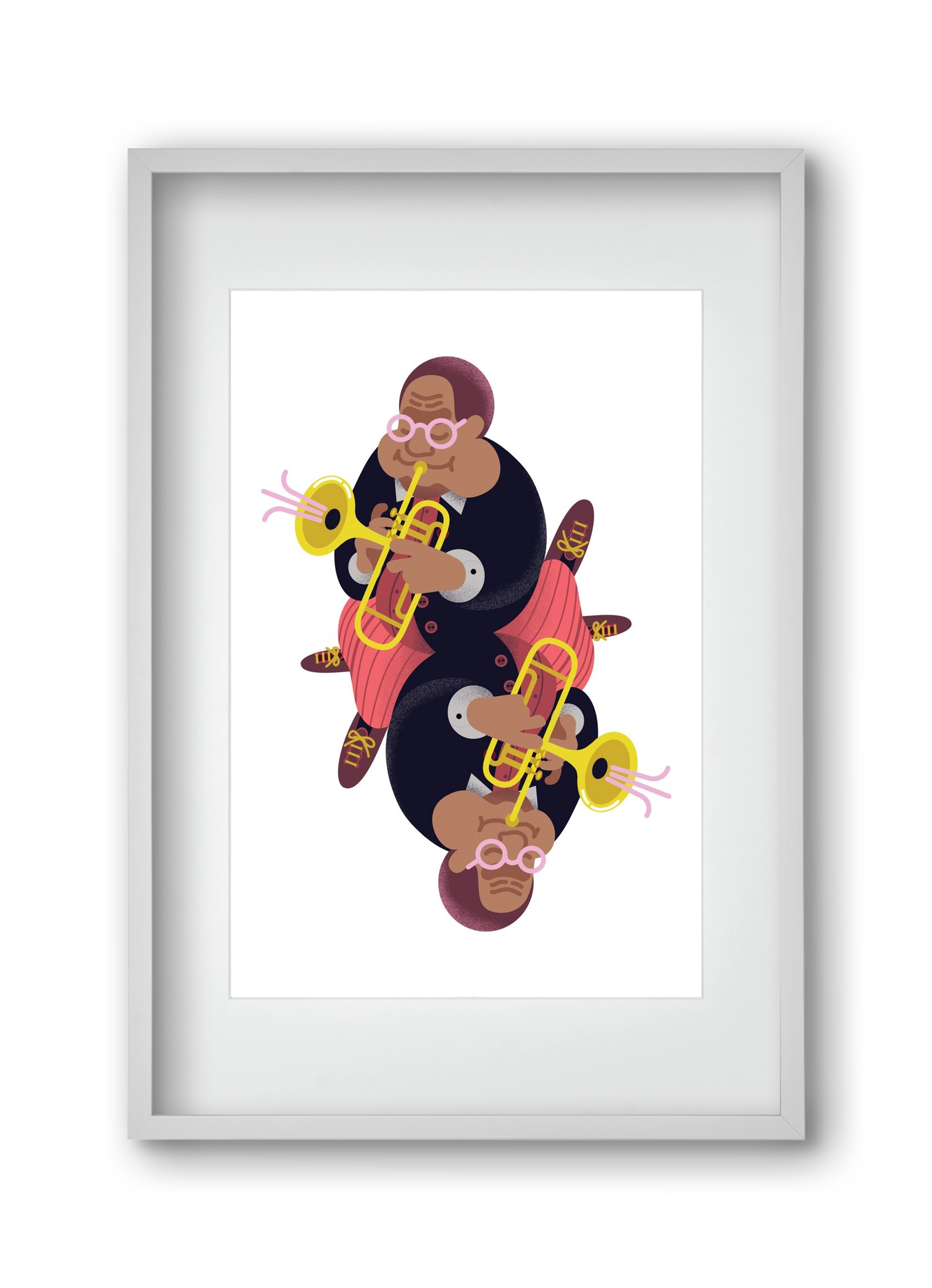 Jazz musician series - Dizzy, 30x45 cm (20x30 cm), Fehér keret, paszpartuval