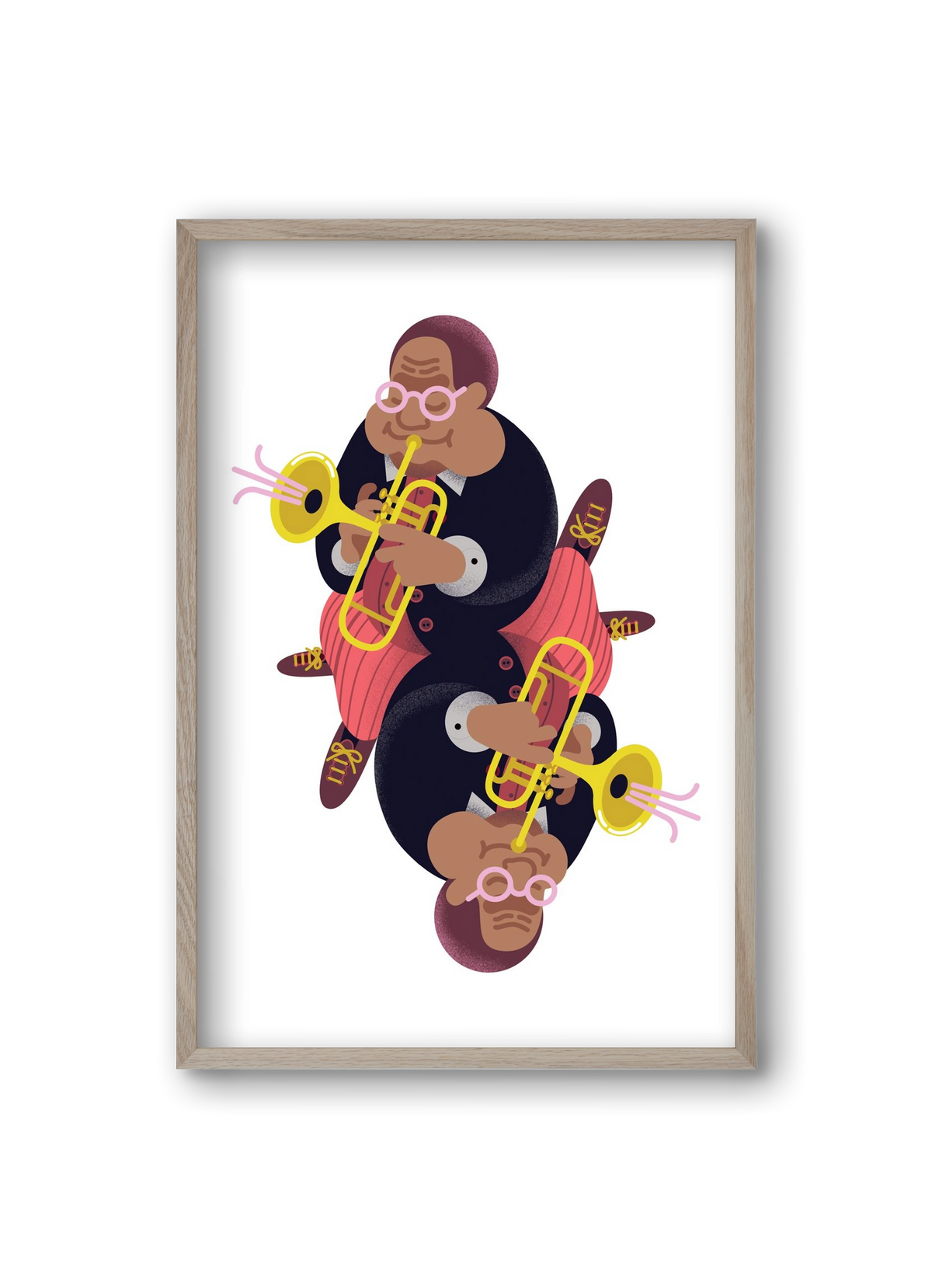 Jazz musician series - Dizzy, 20x30 cm (20x30 cm), Tölgy keret