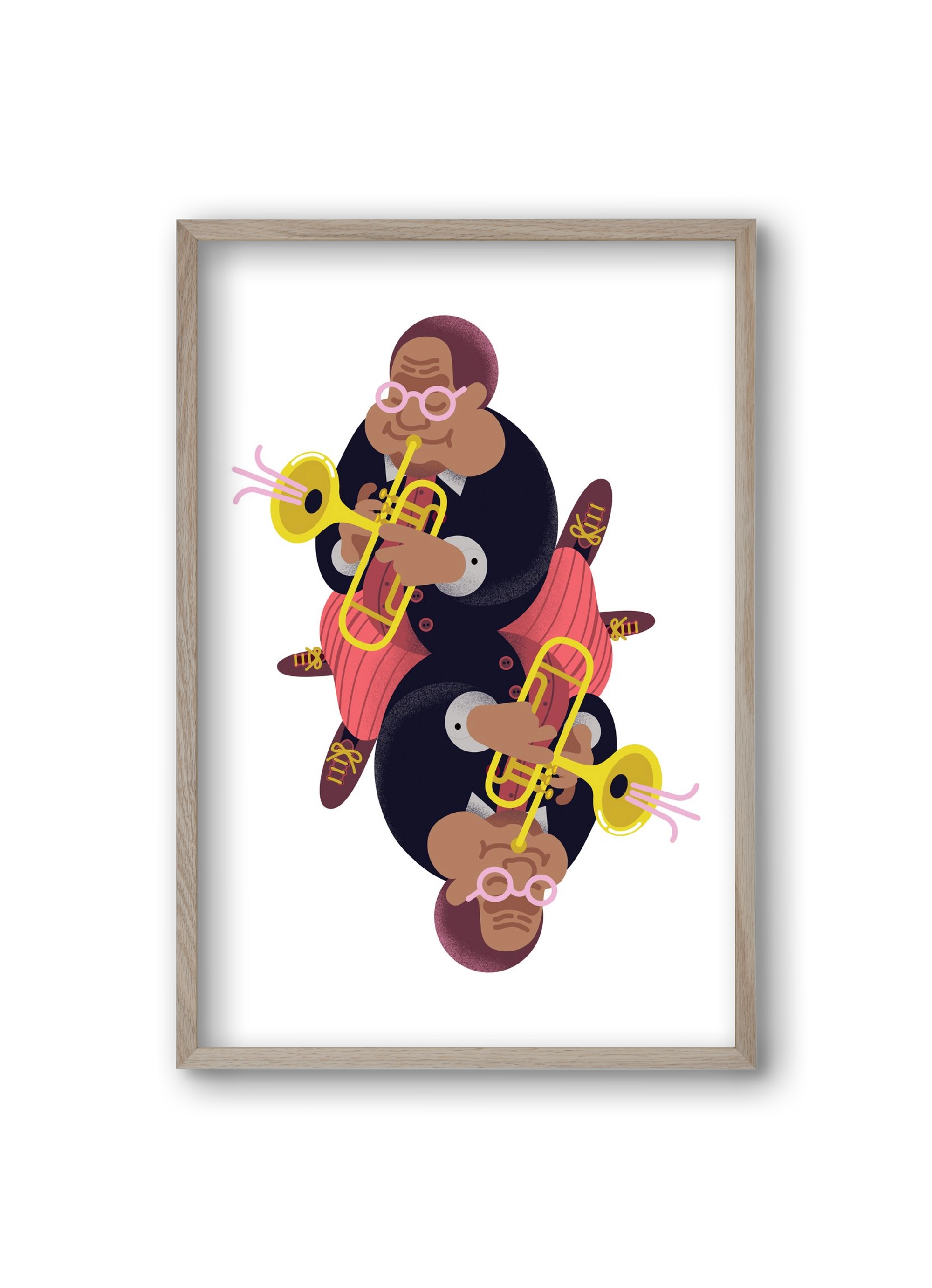 Jazz musician series - Dizzy, 20x30 cm (20x30 cm), Tölgy keret