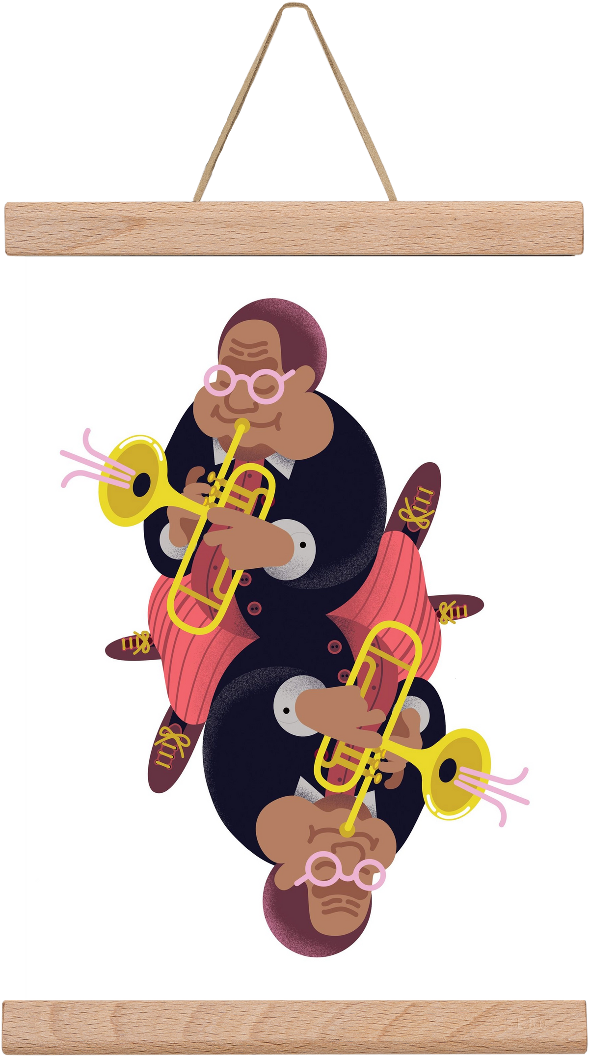 Jazz musician series - Dizzy, 20x30 cm (20x30 cm), Tölgy akasztó