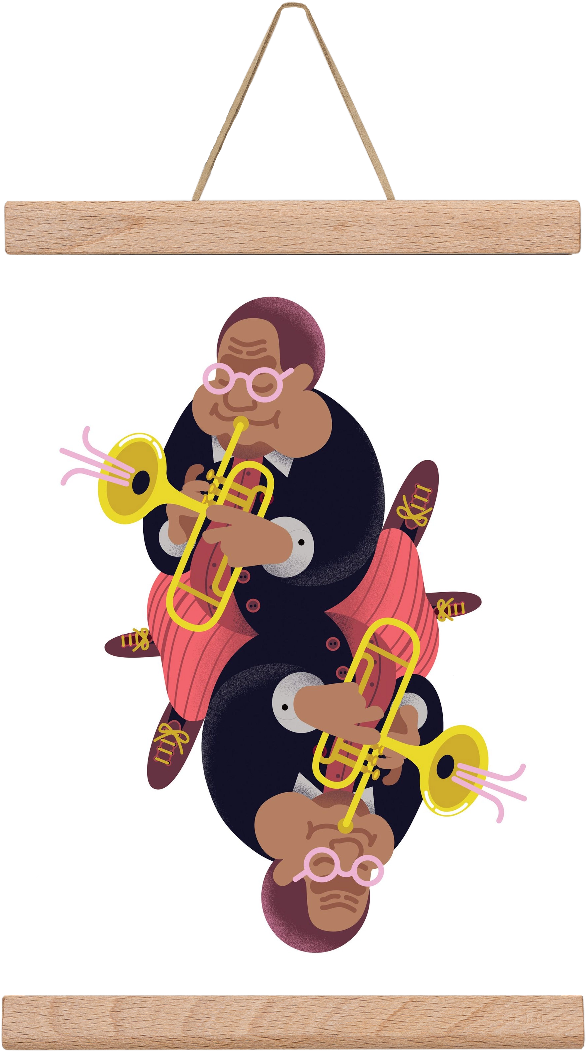 Jazz musician series - Dizzy, 20x30 cm (20x30 cm), Tölgy akasztó