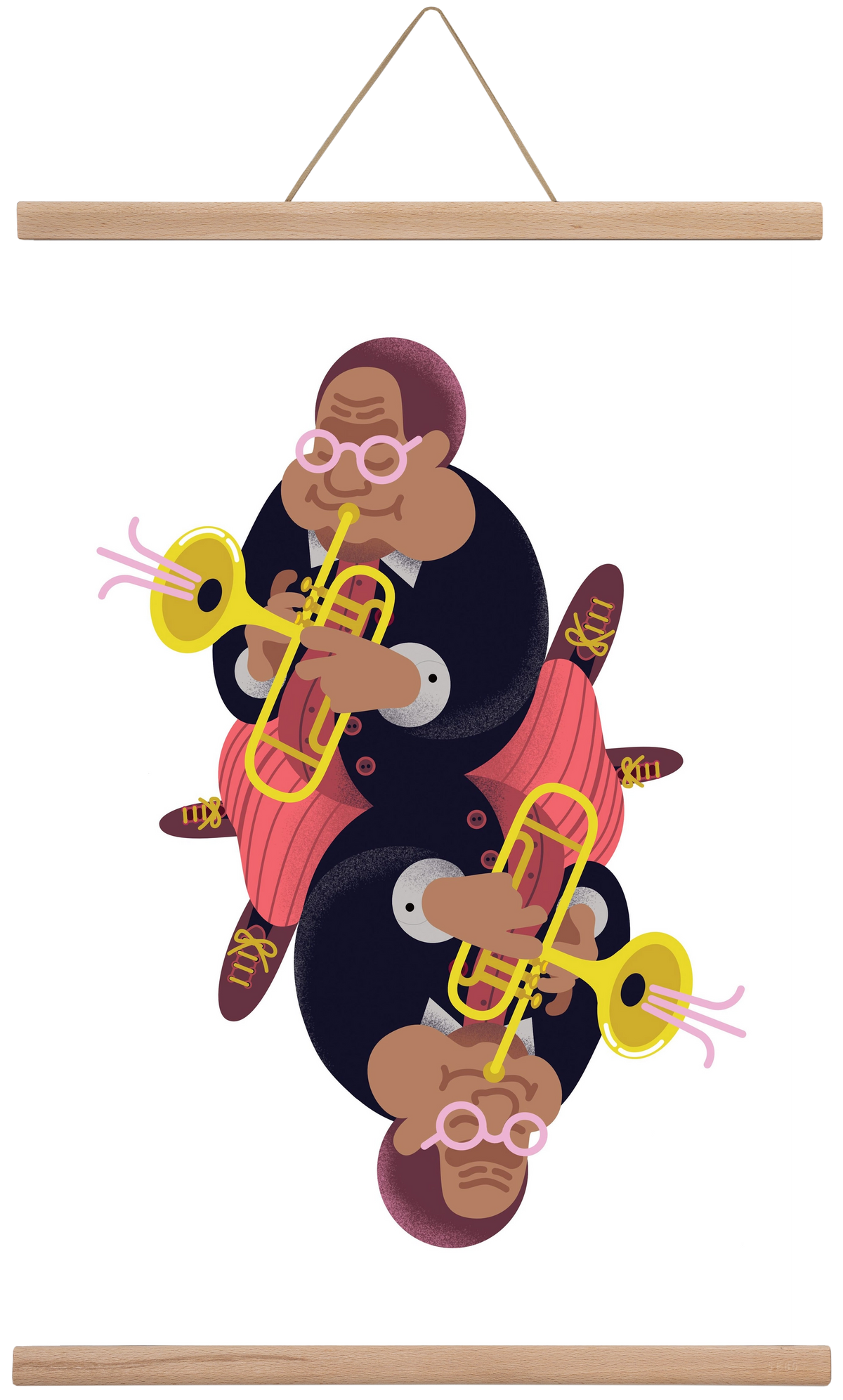 Jazz musician series - Dizzy, 40x60 cm (40x60 cm), Tölgy akasztó