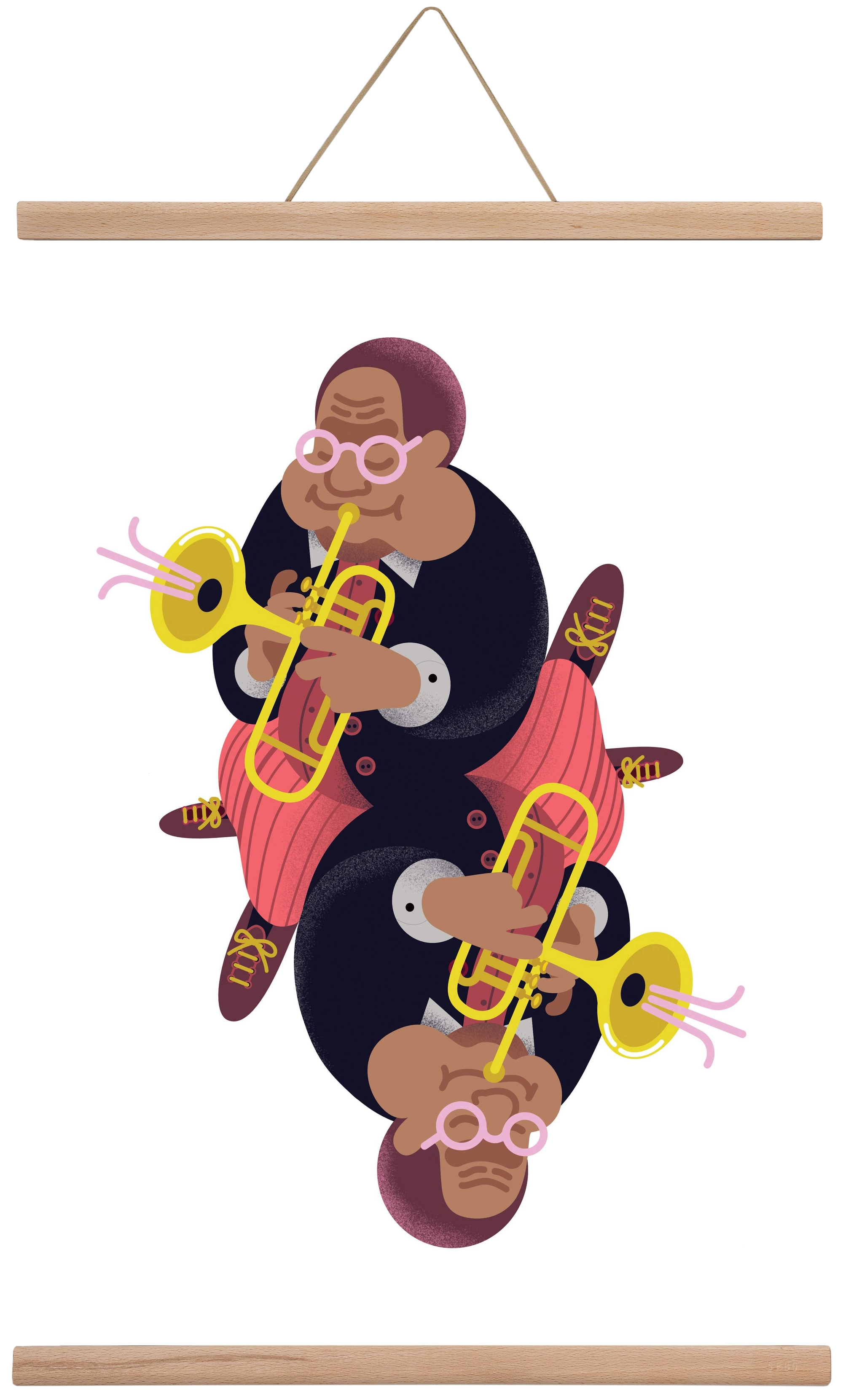 Jazz musician series - Dizzy, 40x60 cm (40x60 cm), Tölgy akasztó