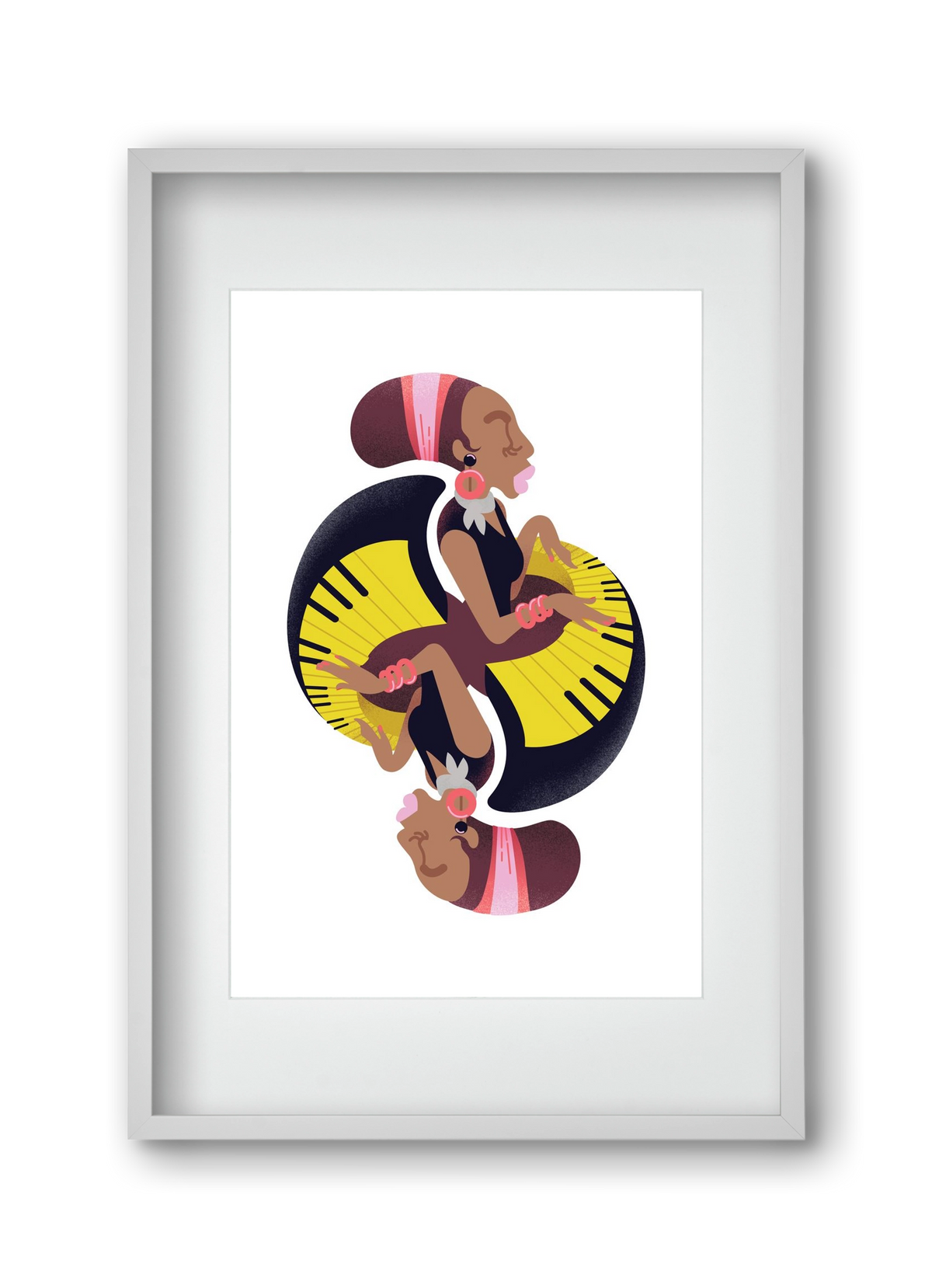 Jazz musician series - Nina, 30x45 cm (20x30 cm), Fehér keret, paszpartuval