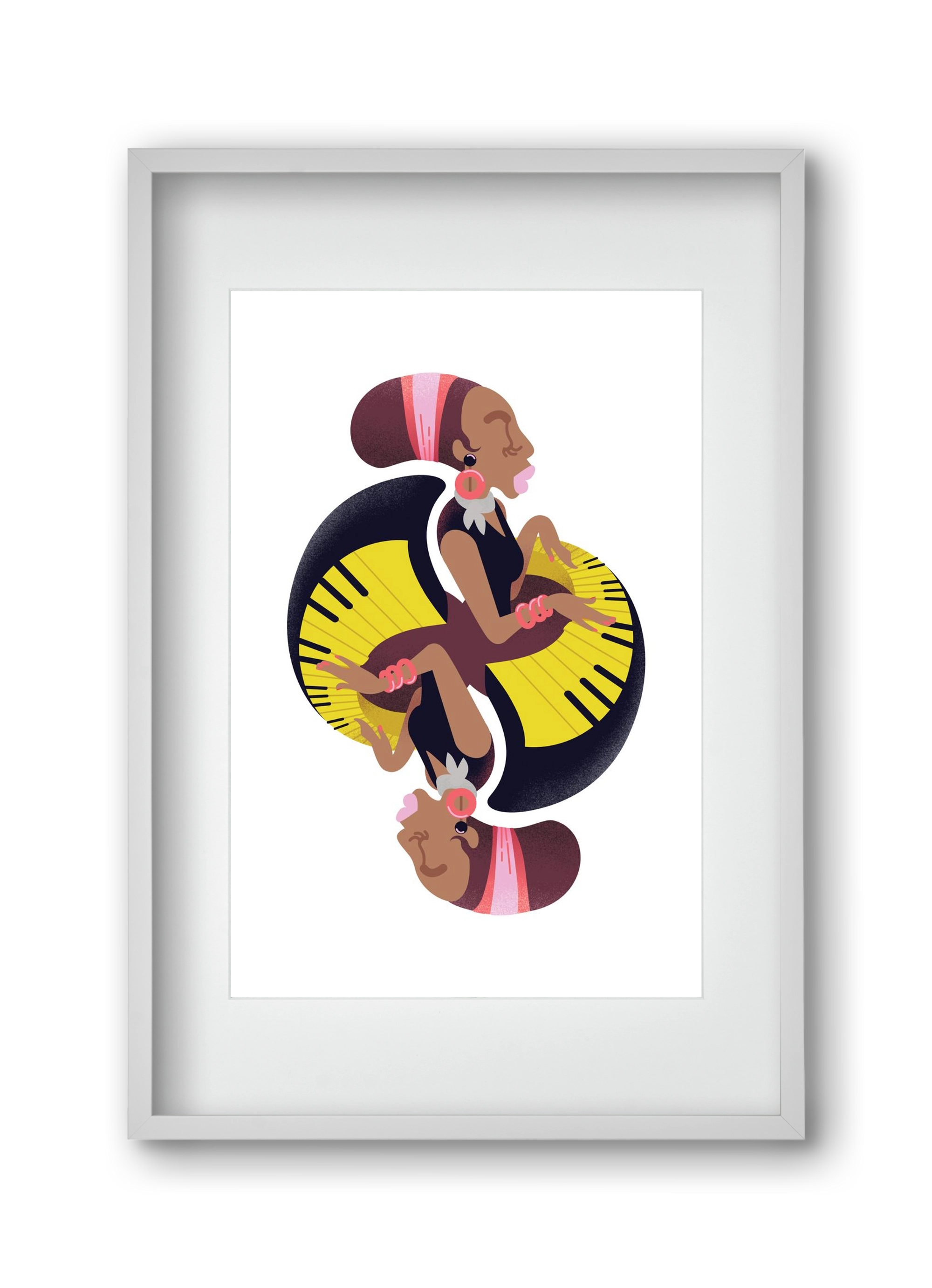 Jazz musician series - Nina, 30x45 cm (20x30 cm), Fehér keret, paszpartuval