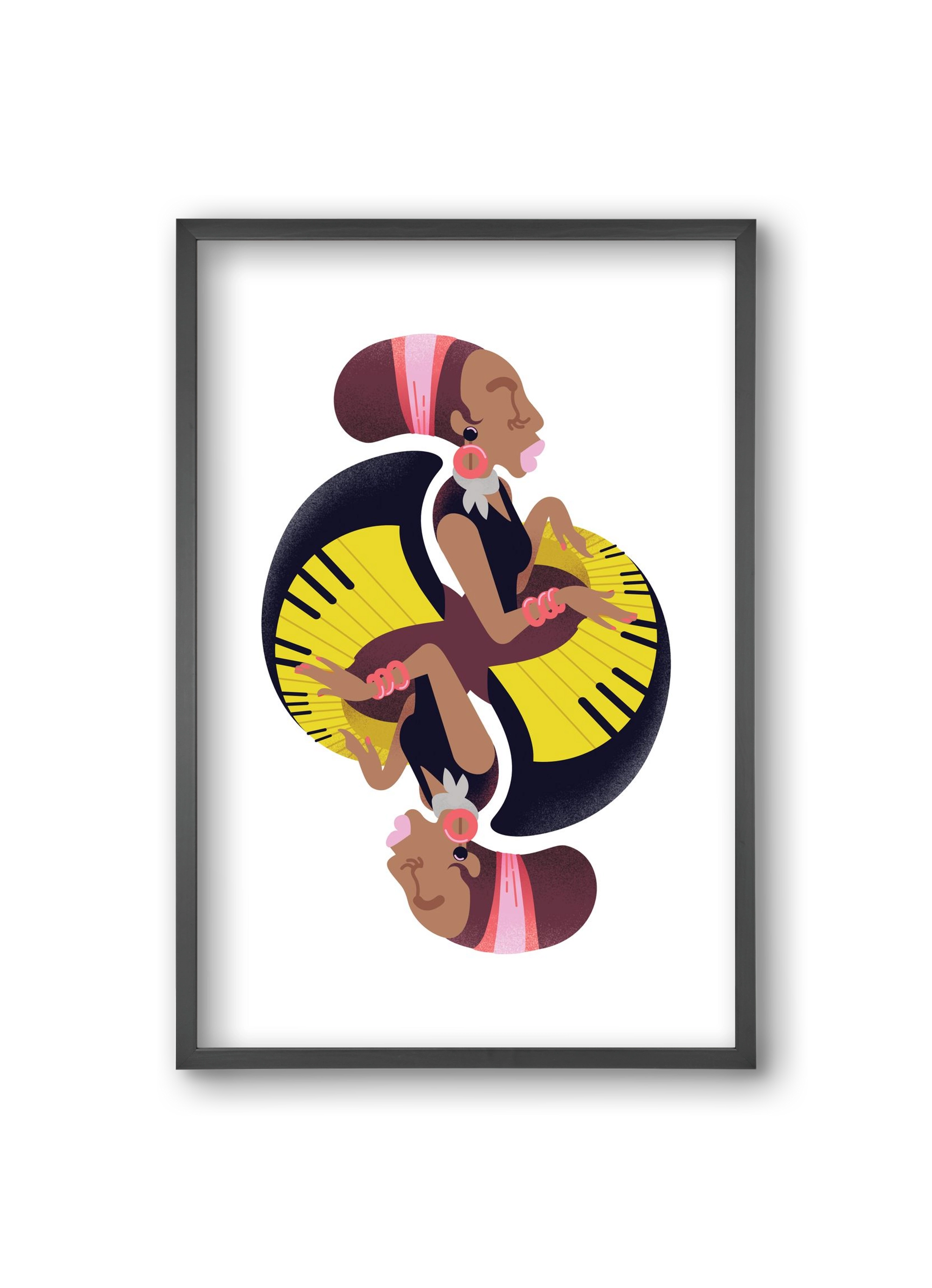 Jazz musician series - Nina, 20x30 cm (20x30 cm), Fekete keret