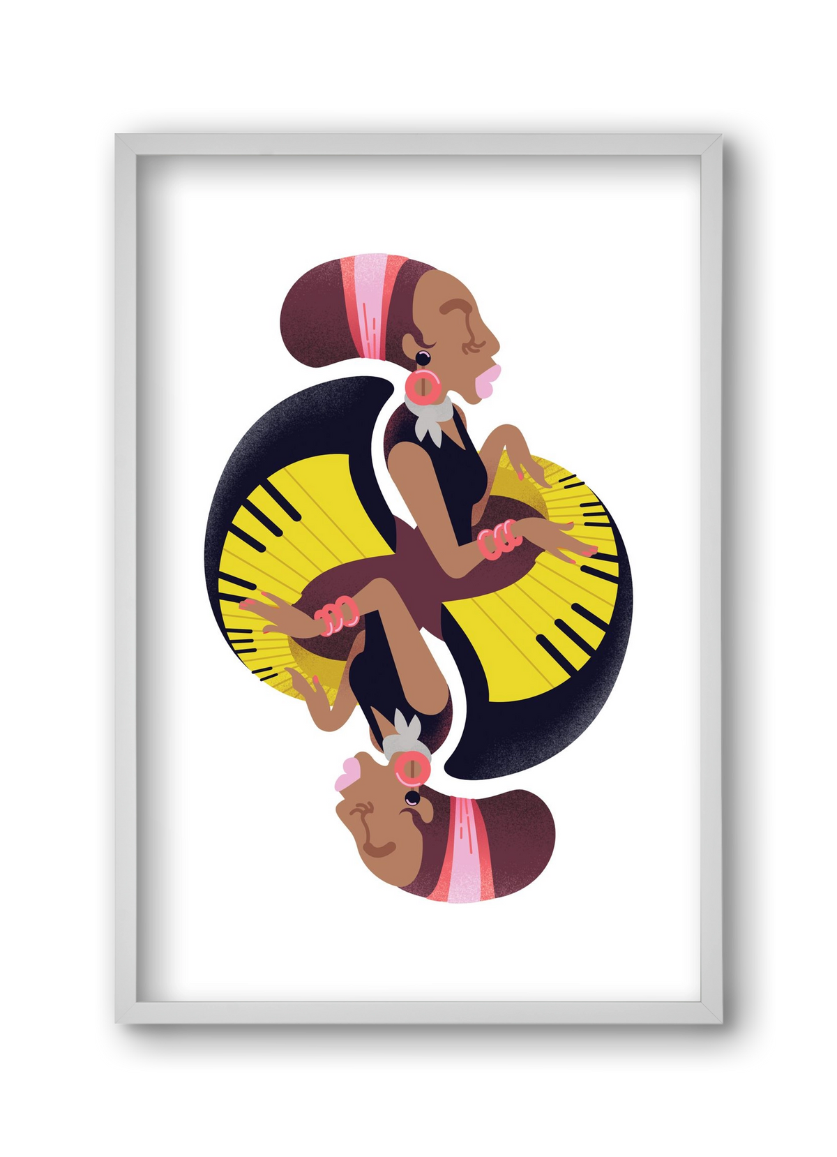 Jazz musician series - Nina, 30x45 cm (30x45 cm), Fehér keret