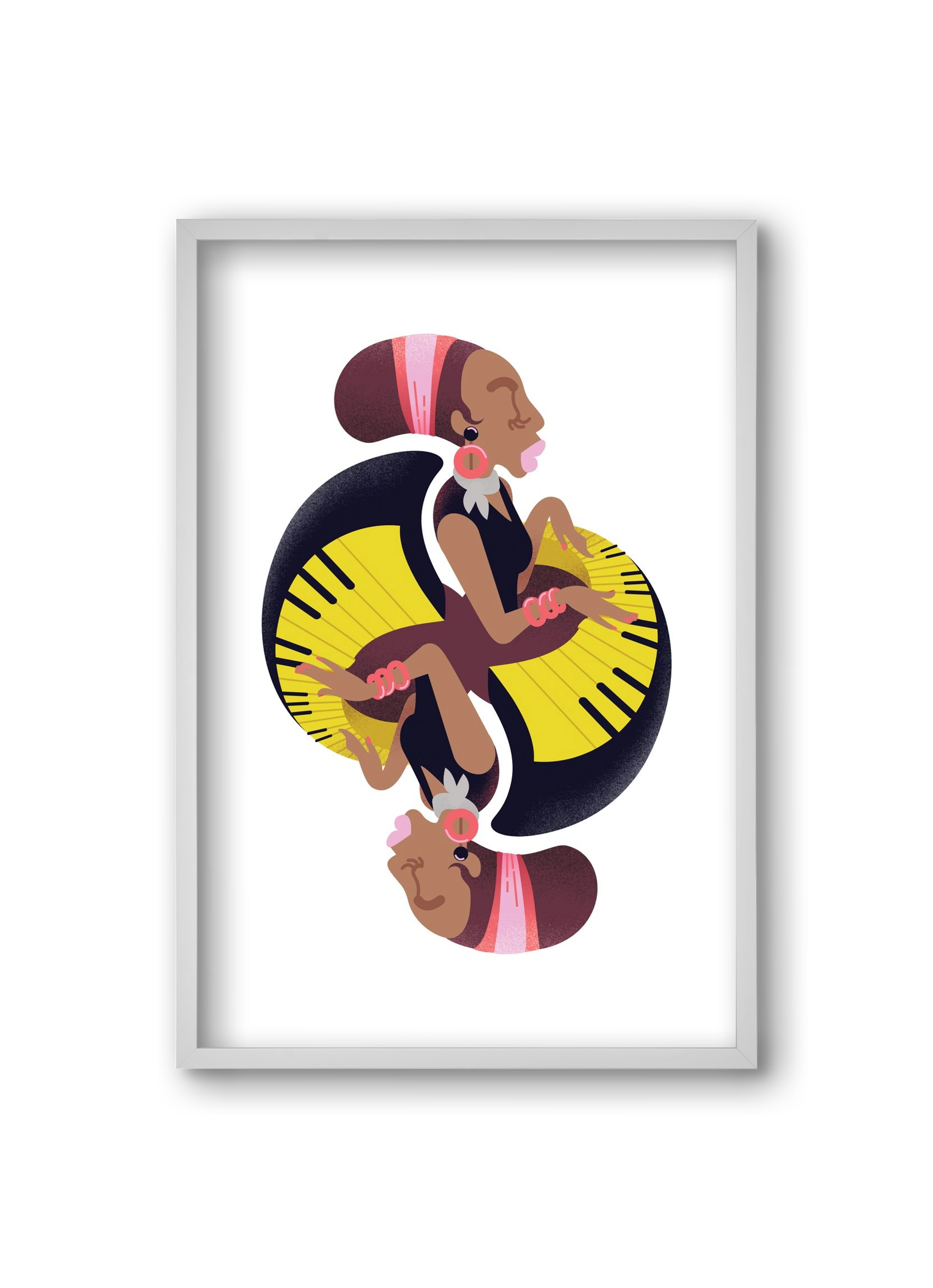 Jazz musician series - Nina, 20x30 cm (20x30 cm), Fehér keret