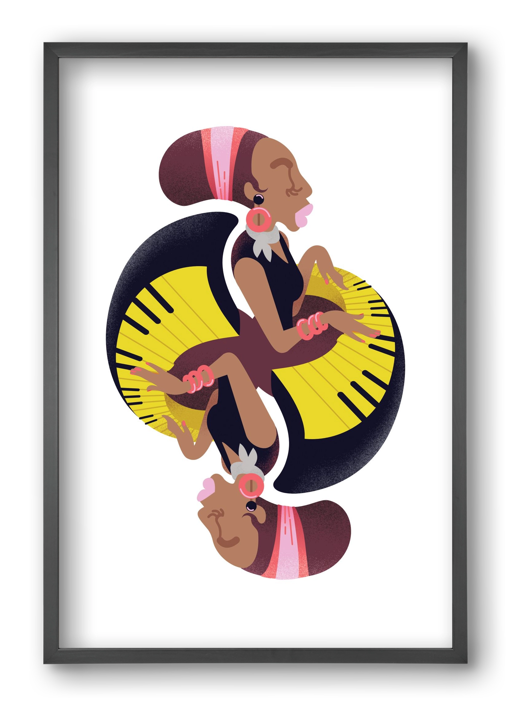 Jazz musician series - Nina, 40x60 cm (40x60 cm), Fekete keret