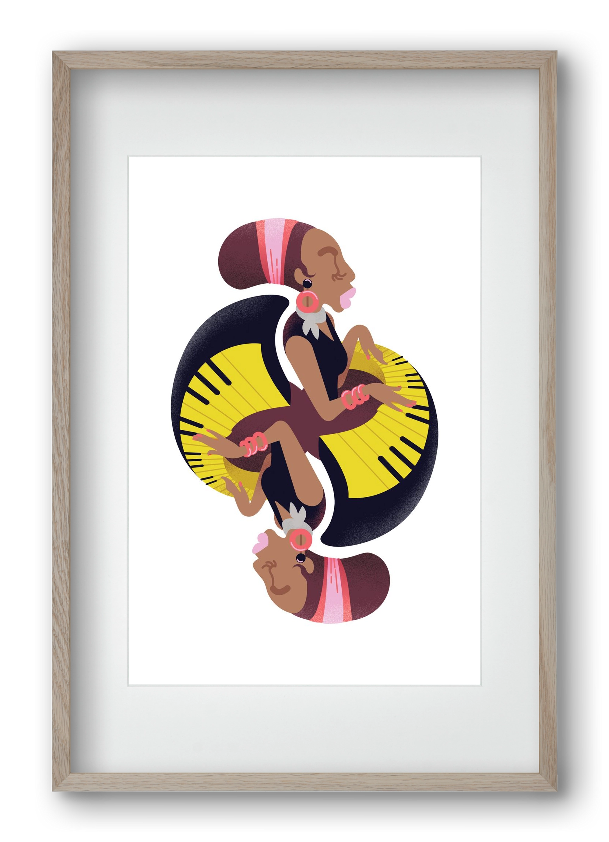 Jazz musician series - Nina, 40x60 cm (30x45 cm), Tölgy keret, paszpartuval