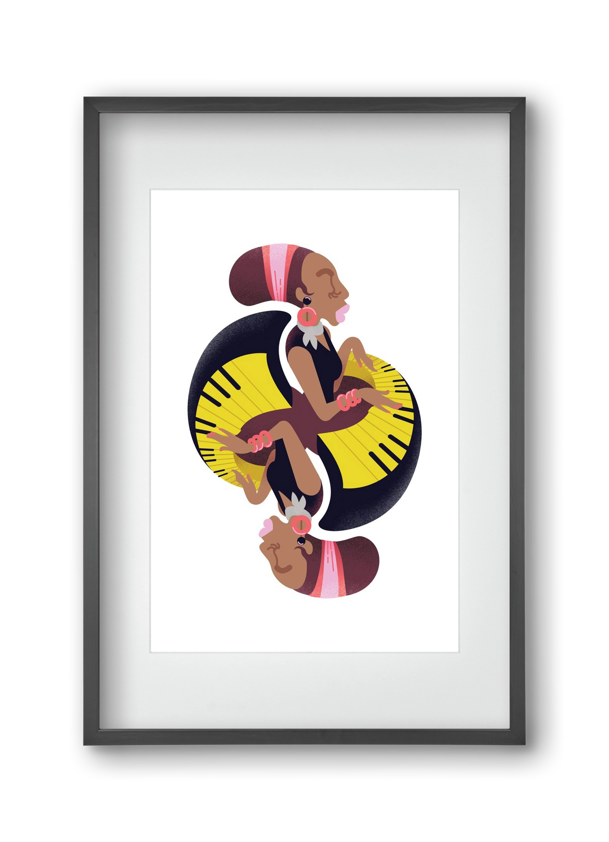 Jazz musician series - Nina, 30x45 cm (20x30 cm), Fekete keret, paszpartuval