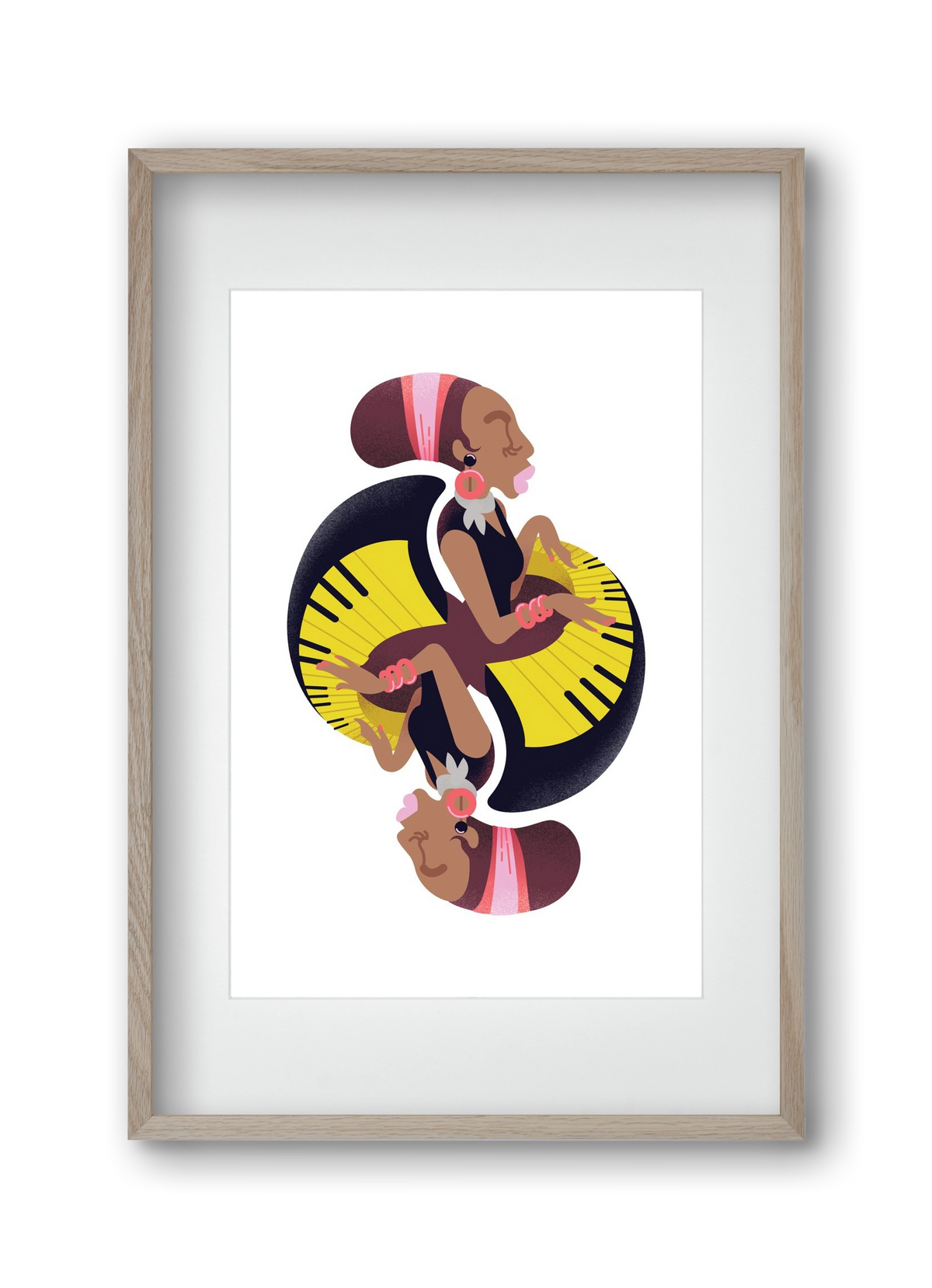 Jazz musician series - Nina, 30x45 cm (20x30 cm), Tölgy keret, paszpartuval