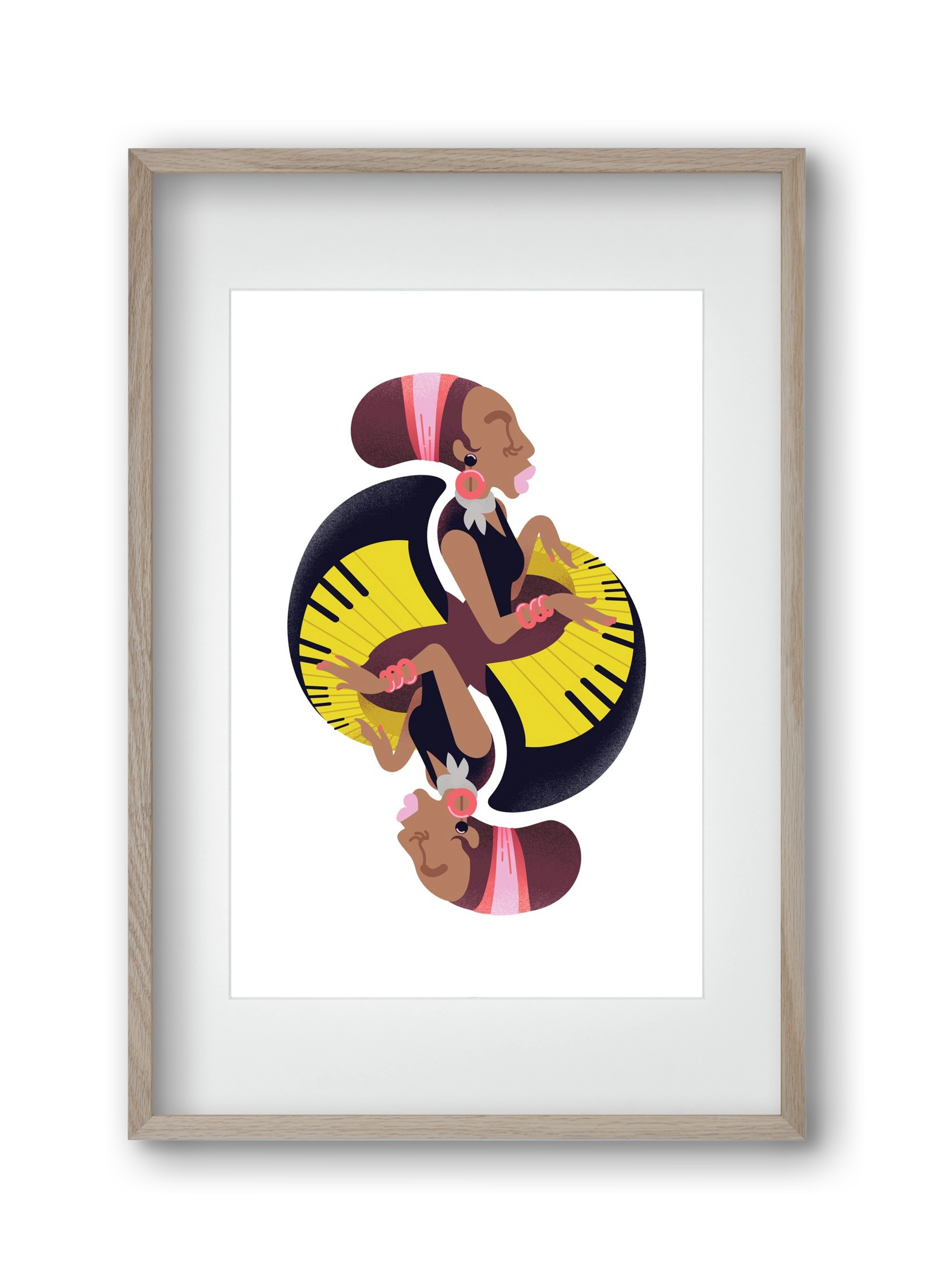 Jazz musician series - Nina, 30x45 cm (20x30 cm), Tölgy keret, paszpartuval