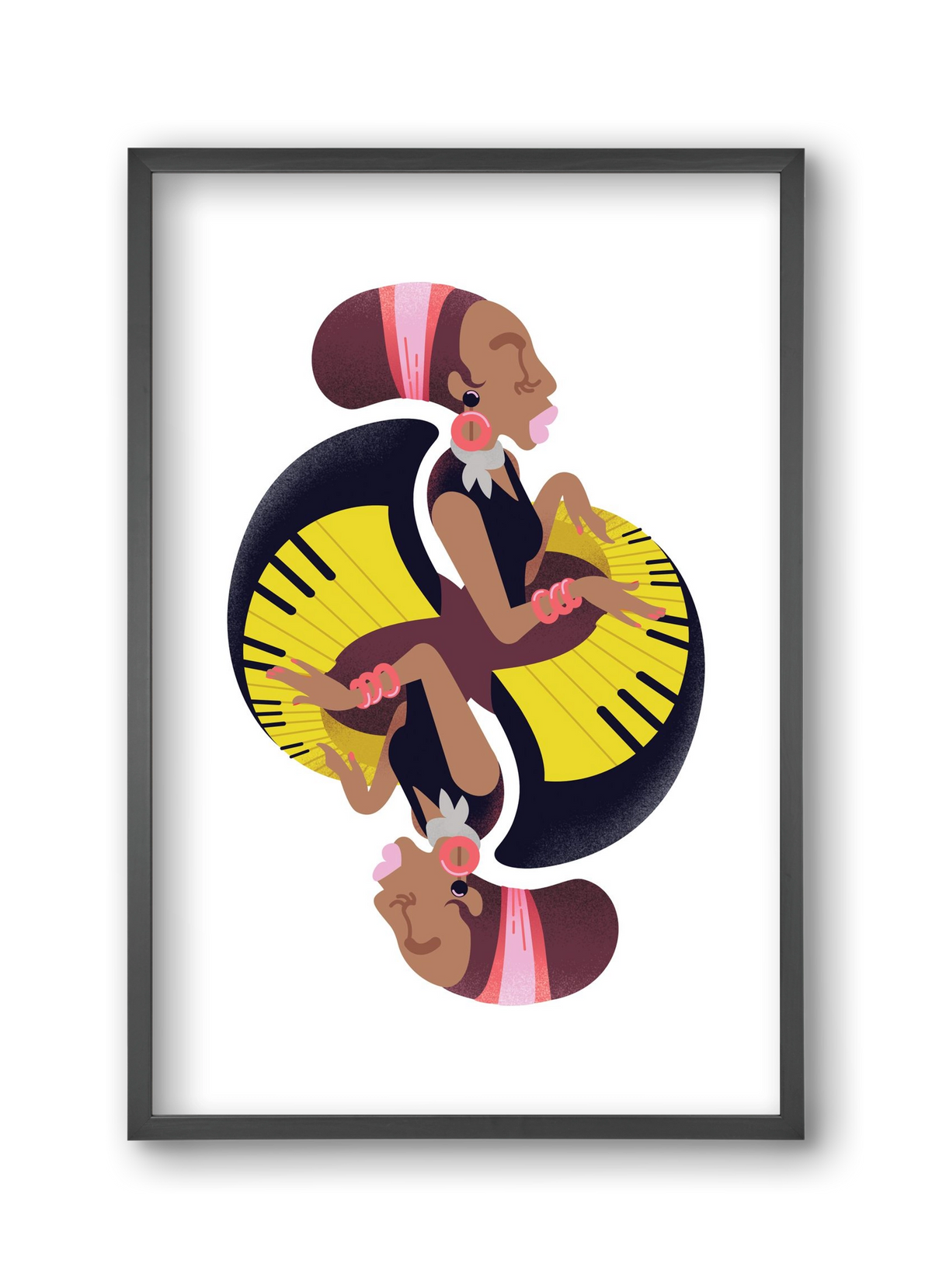 Jazz musician series - Nina, 30x45 cm (30x45 cm), Fekete keret