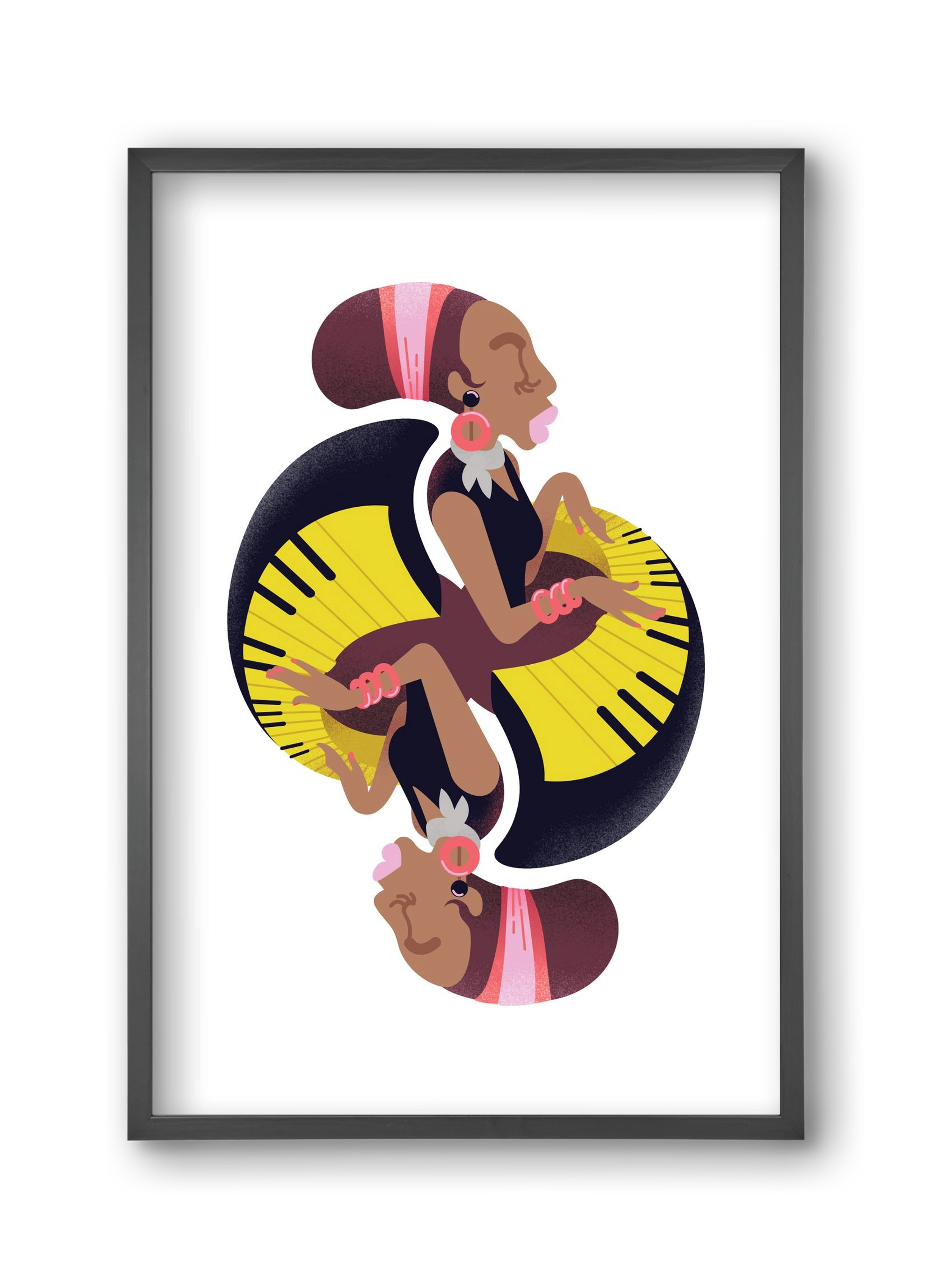 Jazz musician series - Nina, 30x45 cm (30x45 cm), Fekete keret