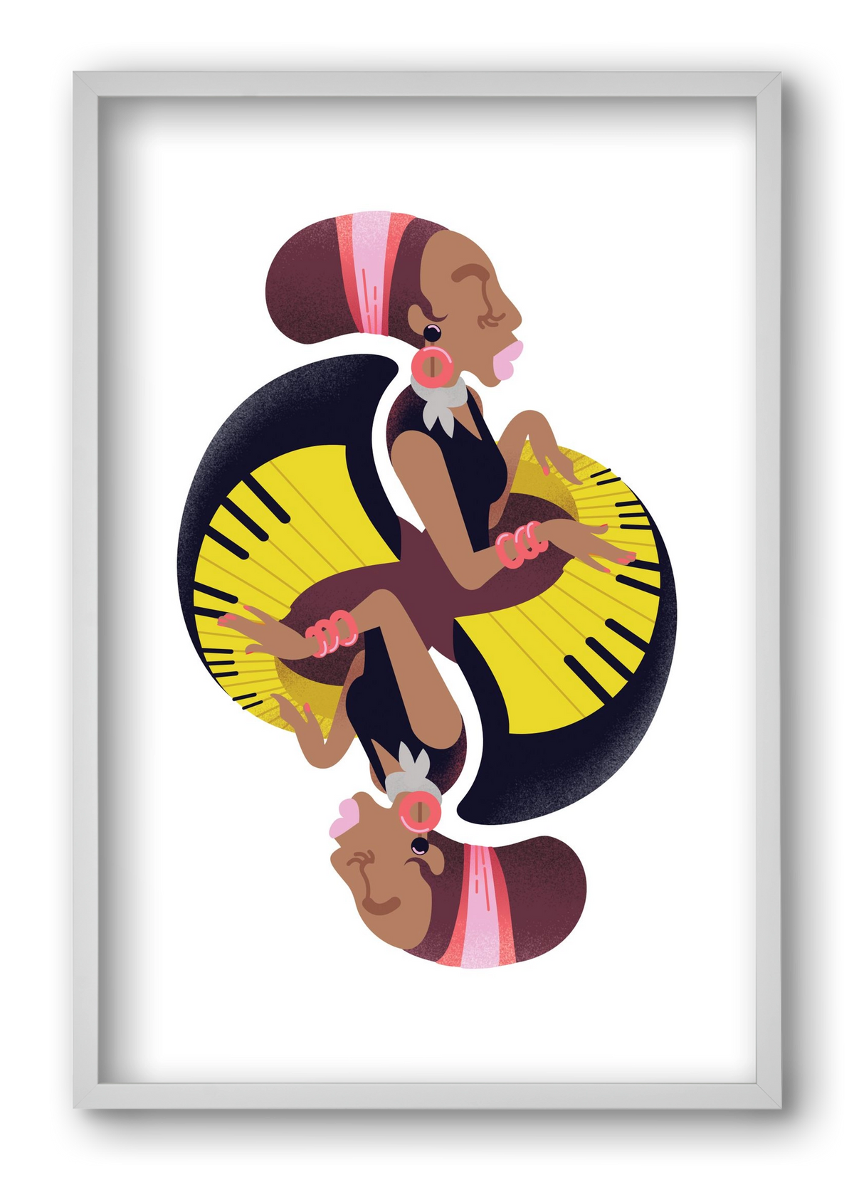 Jazz musician series - Nina, 40x60 cm (40x60 cm), Fehér keret