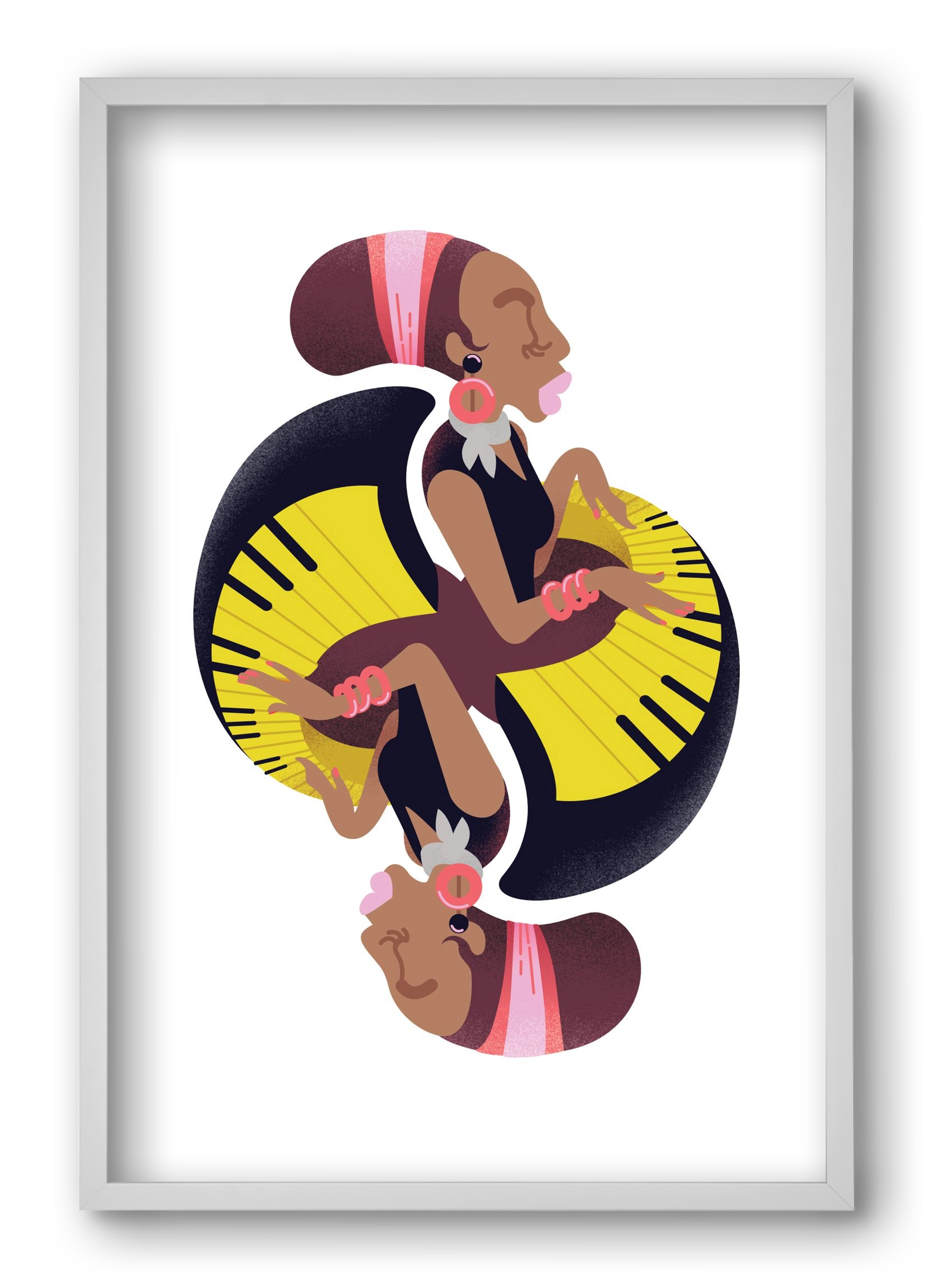 Jazz musician series - Nina, 40x60 cm (40x60 cm), Fehér keret