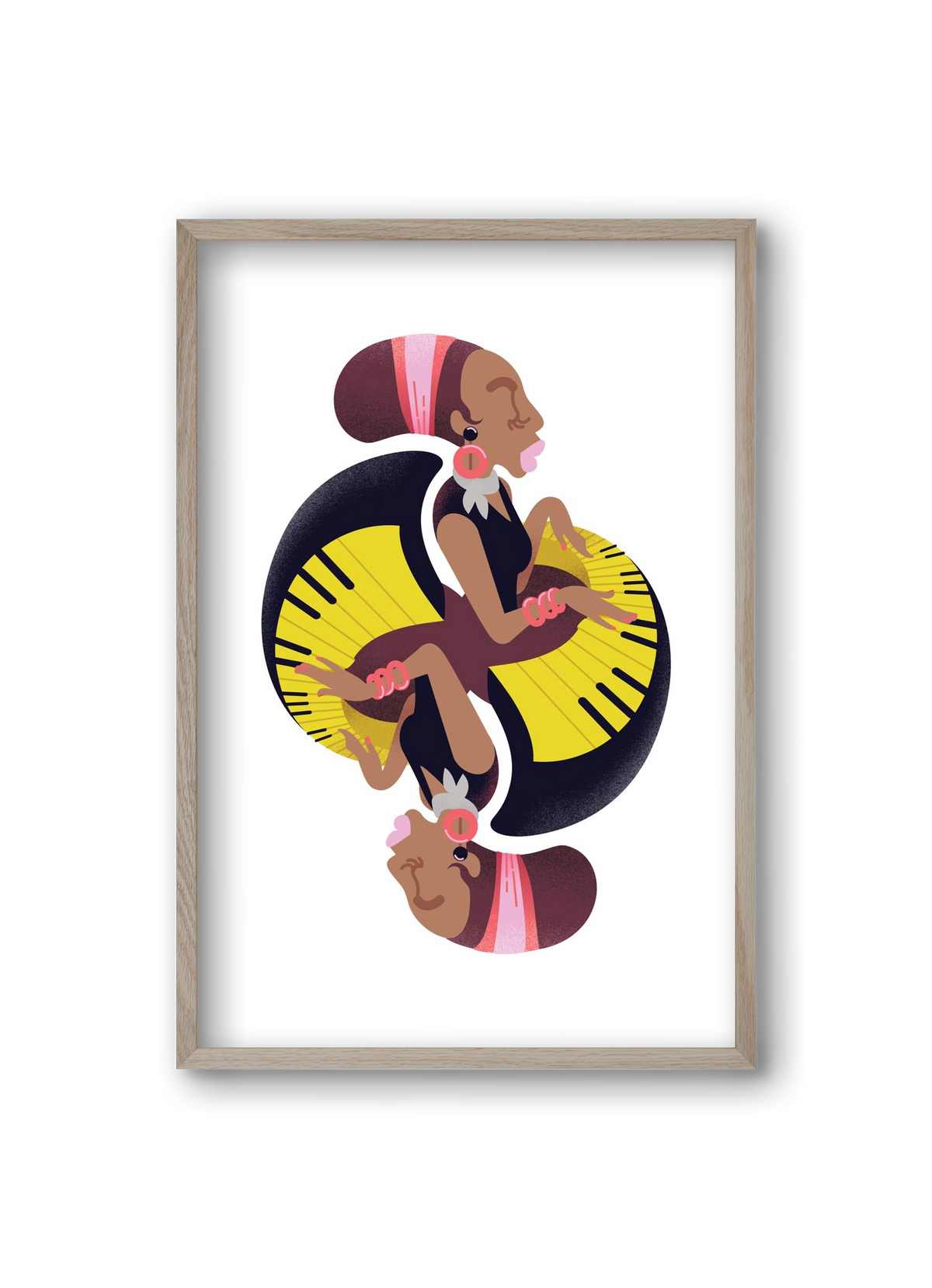 Jazz musician series - Nina, 20x30 cm (20x30 cm), Tölgy keret