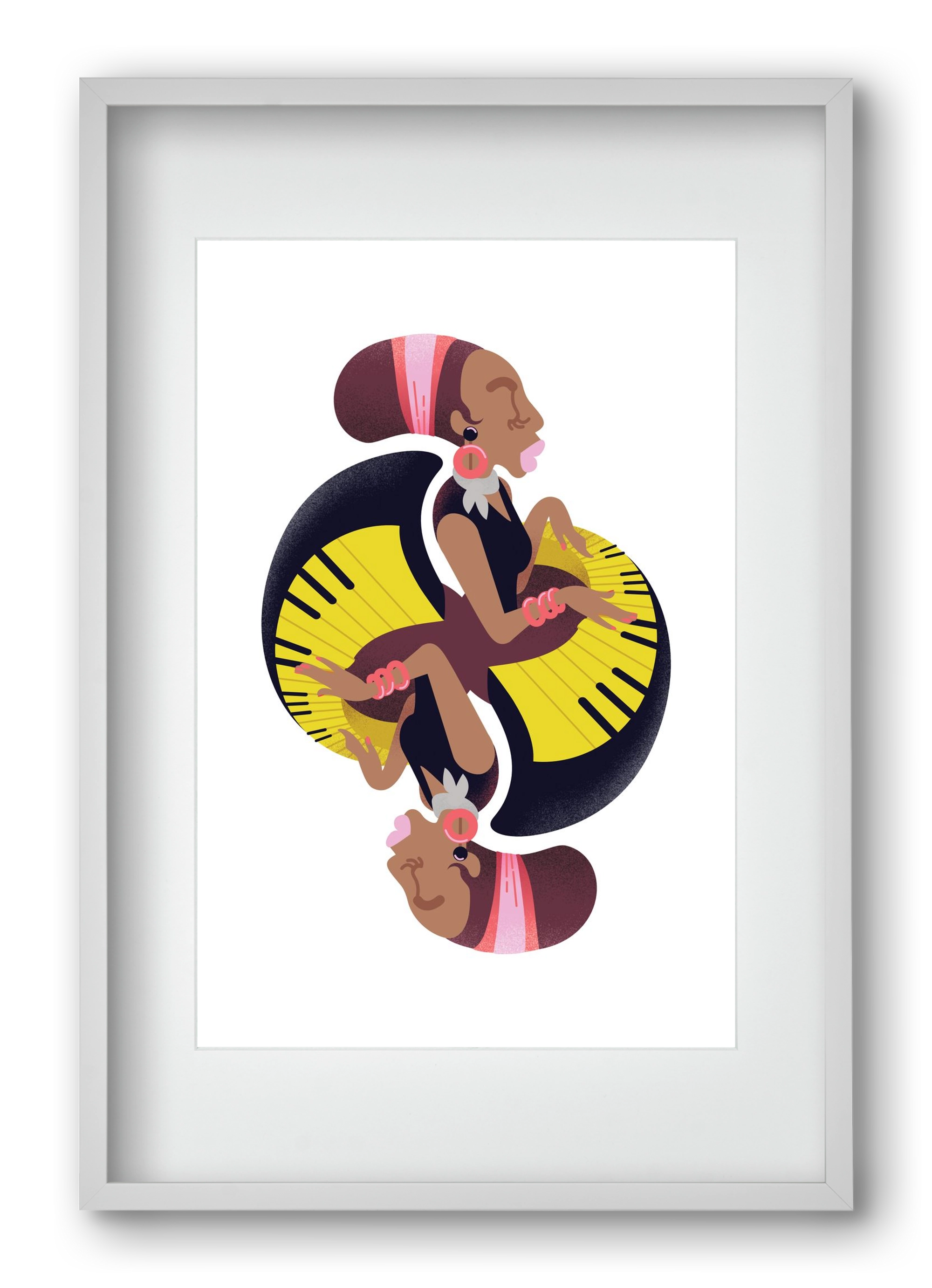 Jazz musician series - Nina, 40x60 cm (30x45 cm), Fehér keret, paszpartuval