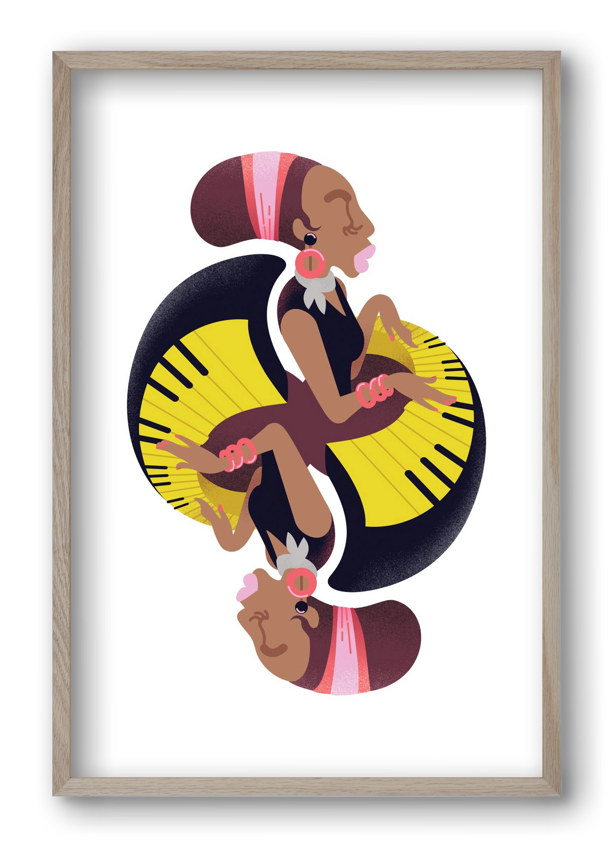 Jazz musician series - Nina, 40x60 cm (40x60 cm), Tölgy keret