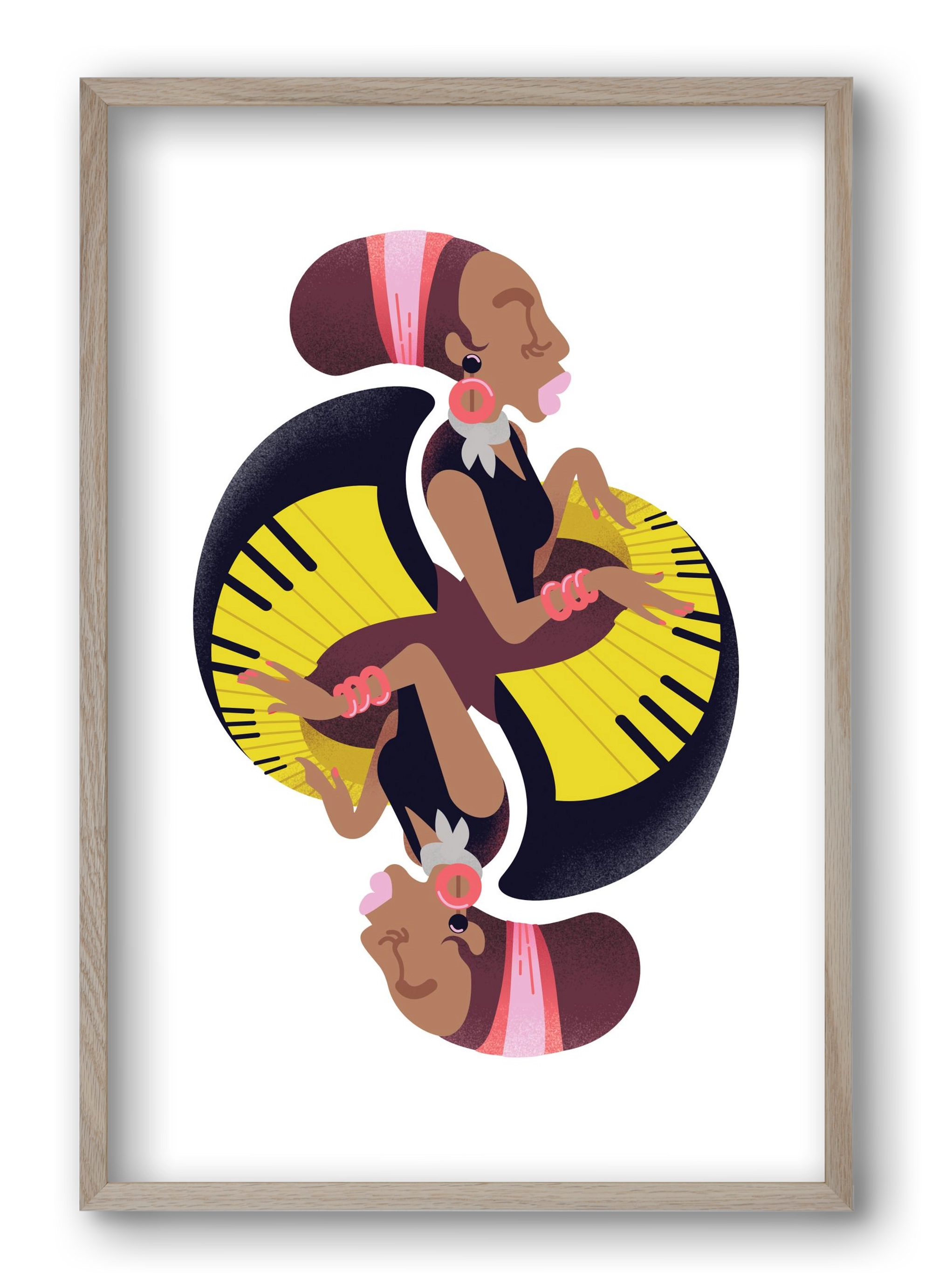 Jazz musician series - Nina, 40x60 cm (40x60 cm), Tölgy keret