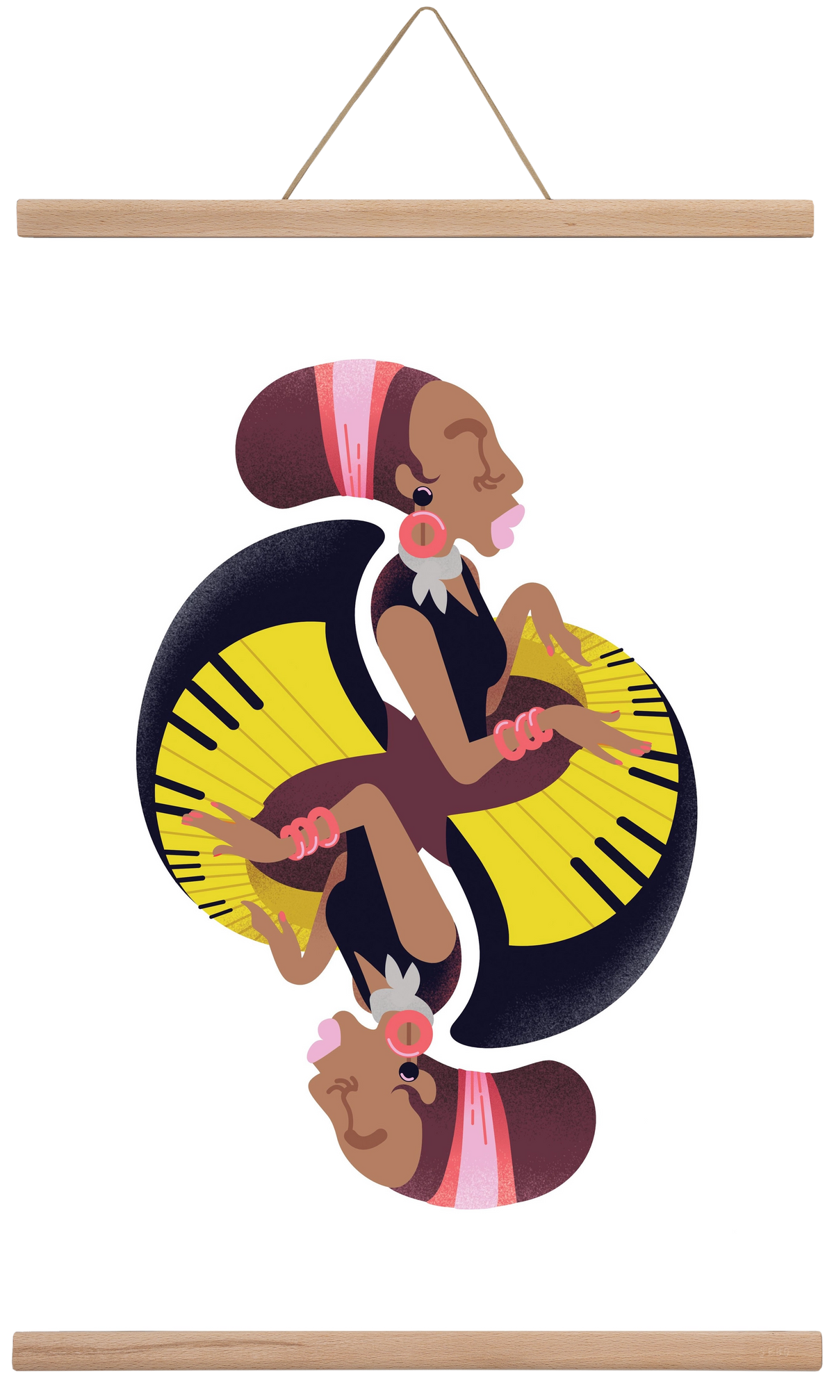 Jazz musician series - Nina, 40x60 cm (40x60 cm), Tölgy akasztó