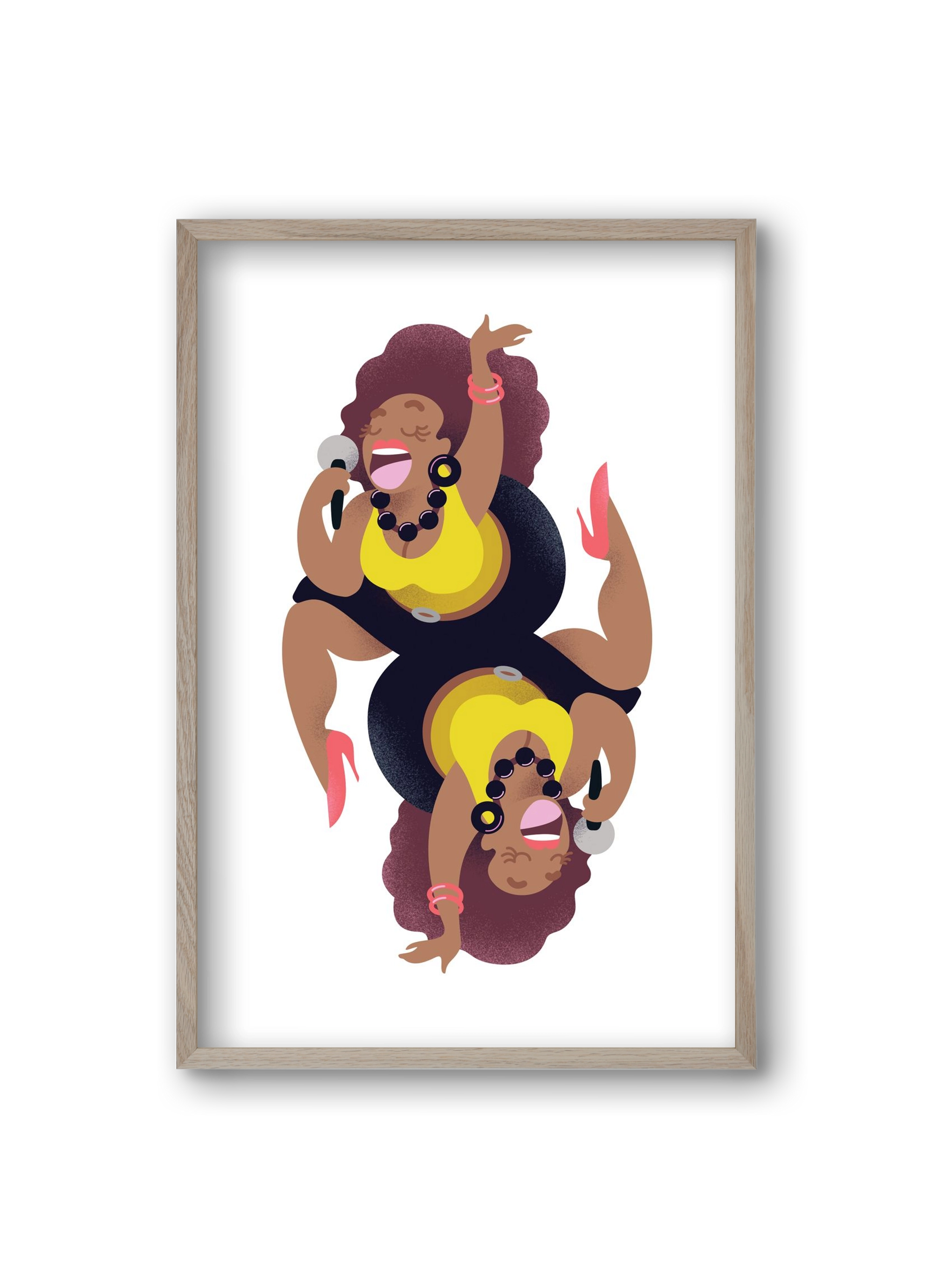 Jazz musician series - Billy, 20x30 cm (20x30 cm), Tölgy keret