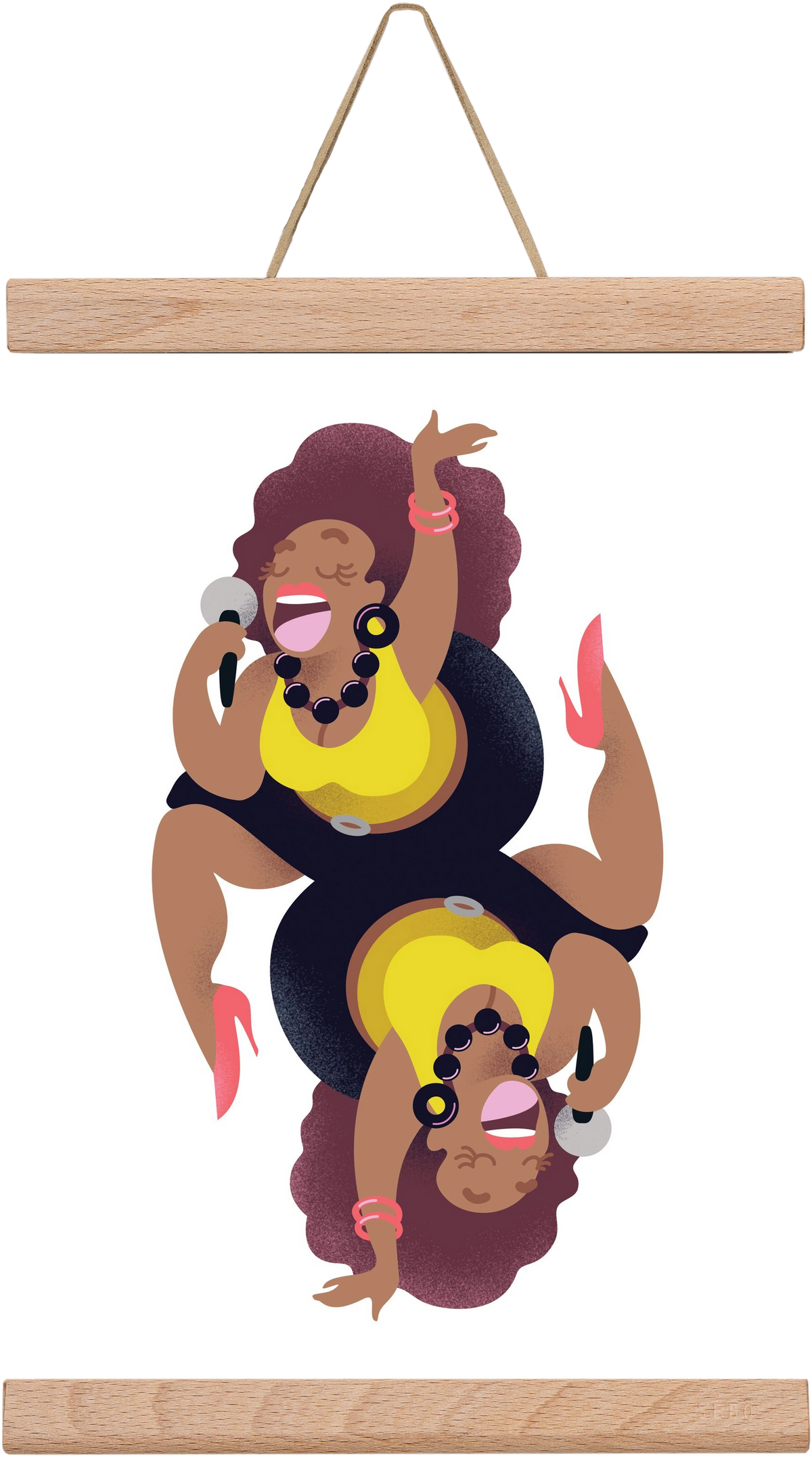 Jazz musician series - Billy, 20x30 cm (20x30 cm), Tölgy akasztó