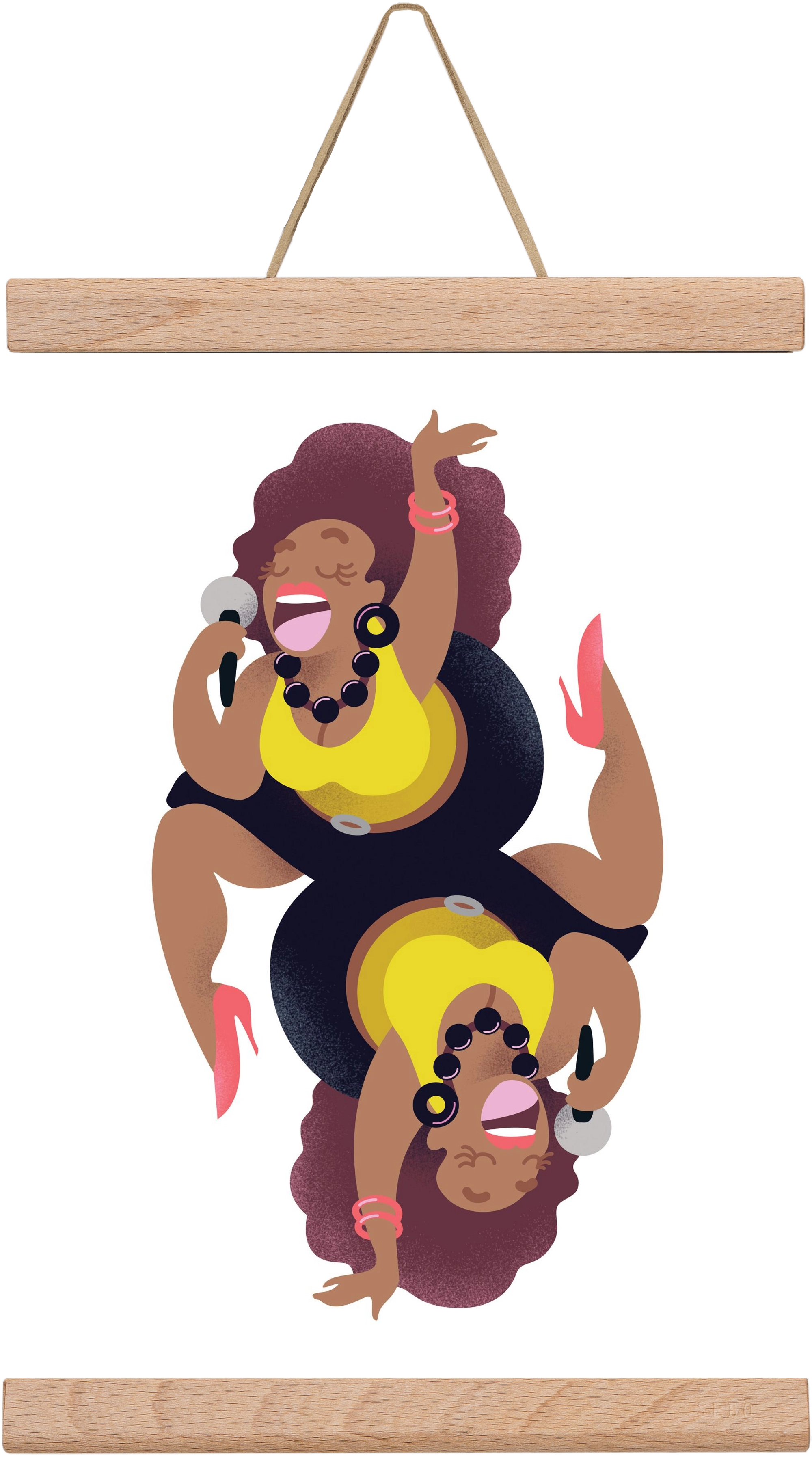 Jazz musician series - Billy, 20x30 cm (20x30 cm), Tölgy akasztó