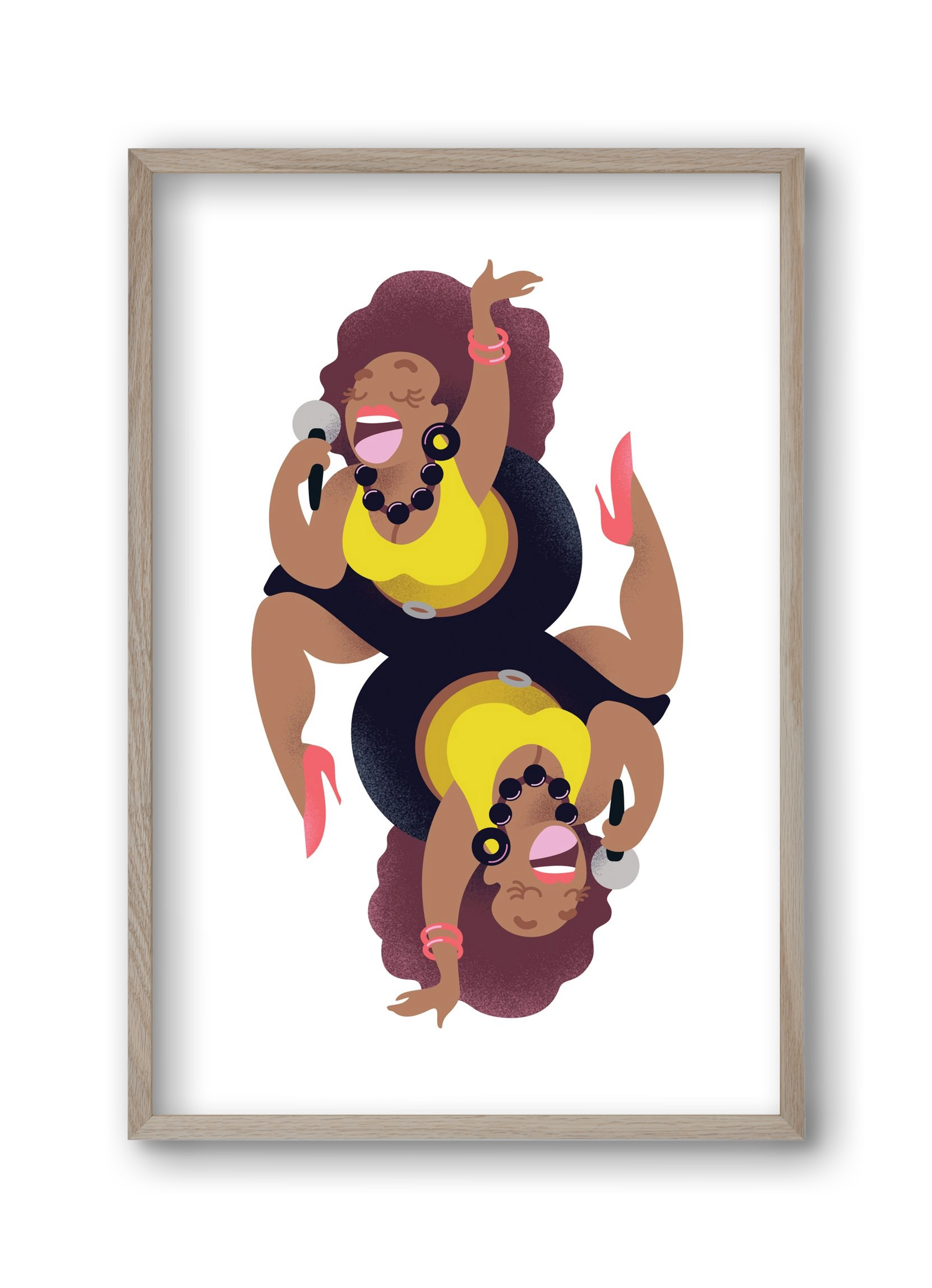 Jazz musician series - Billy, 30x45 cm (30x45 cm), Tölgy keret