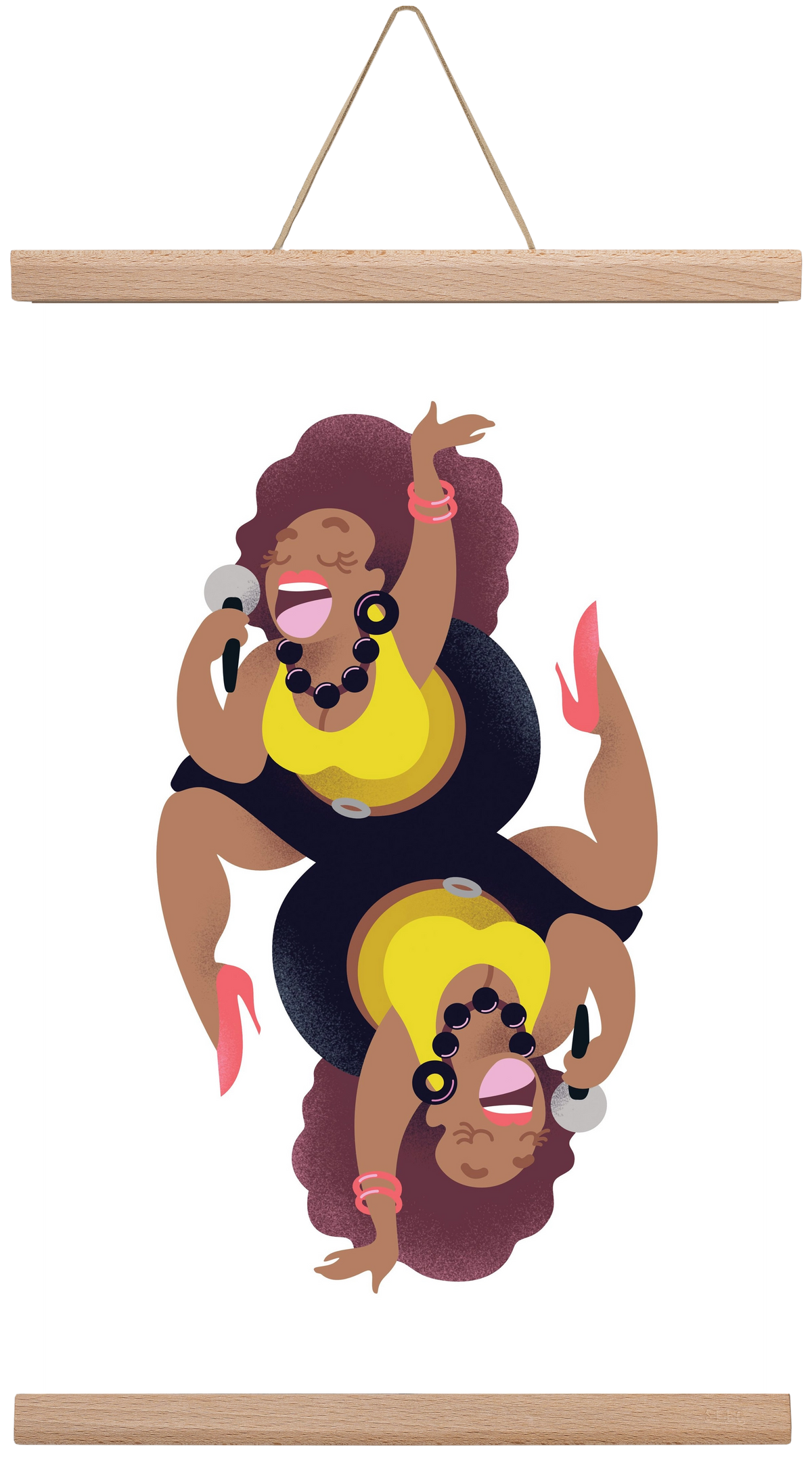 Jazz musician series - Billy, 30x45 cm (30x45 cm), Tölgy akasztó