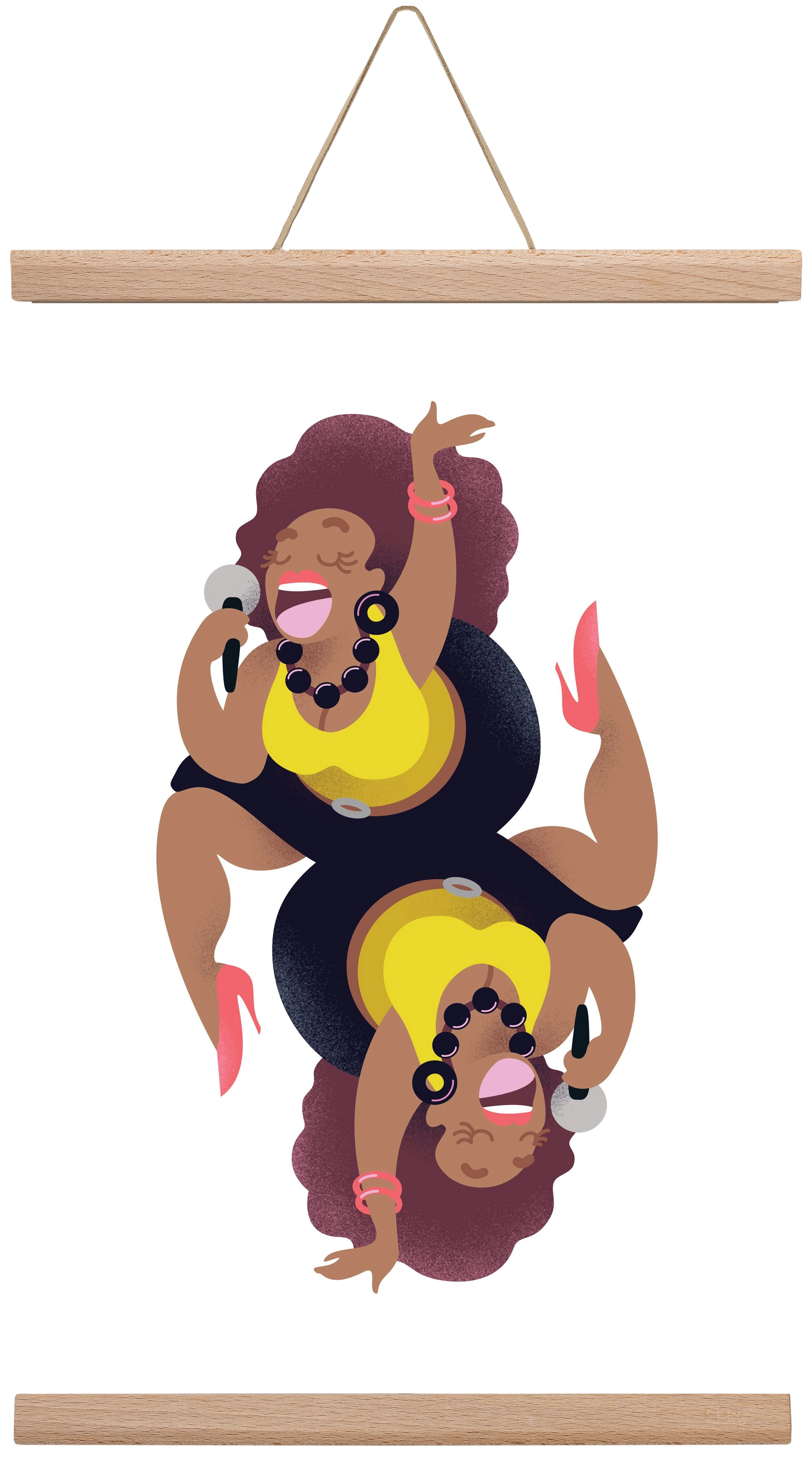 Jazz musician series - Billy, 30x45 cm (30x45 cm), Tölgy akasztó