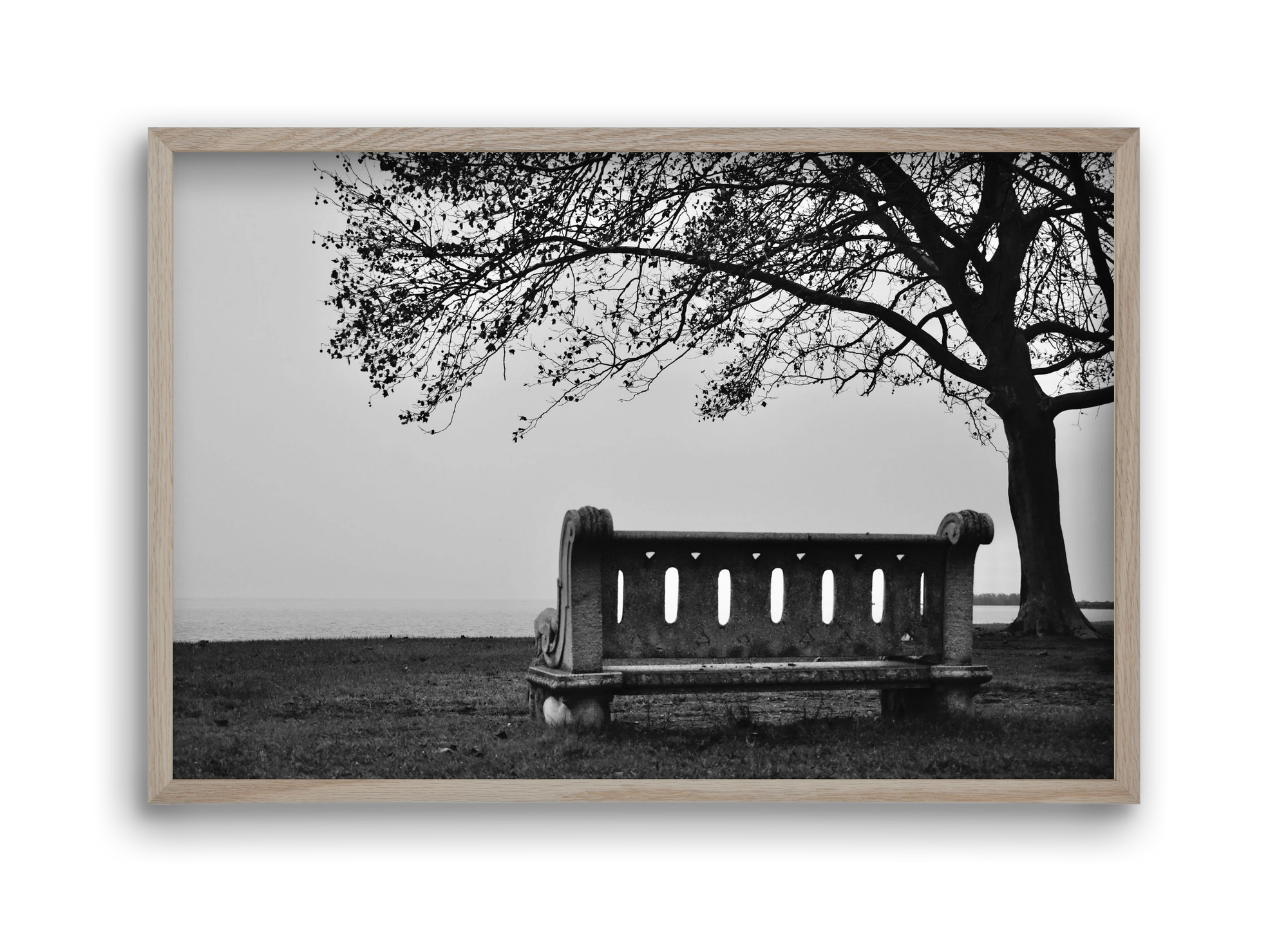 Fonyód, 45x30 cm (45x30 cm), Tölgy keret