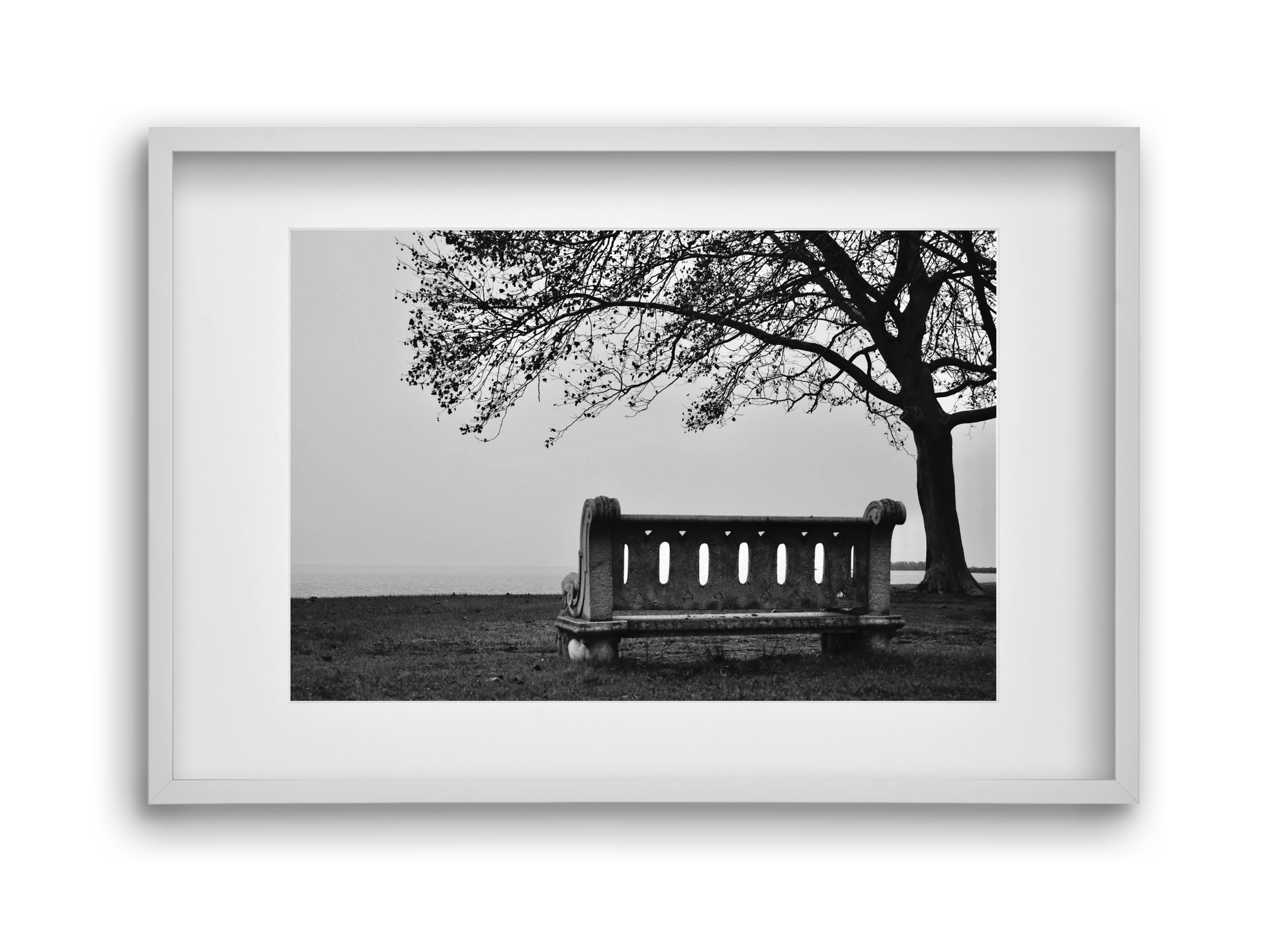 Fonyód, 45x30 cm (30x20 cm), Fehér keret, paszpartuval