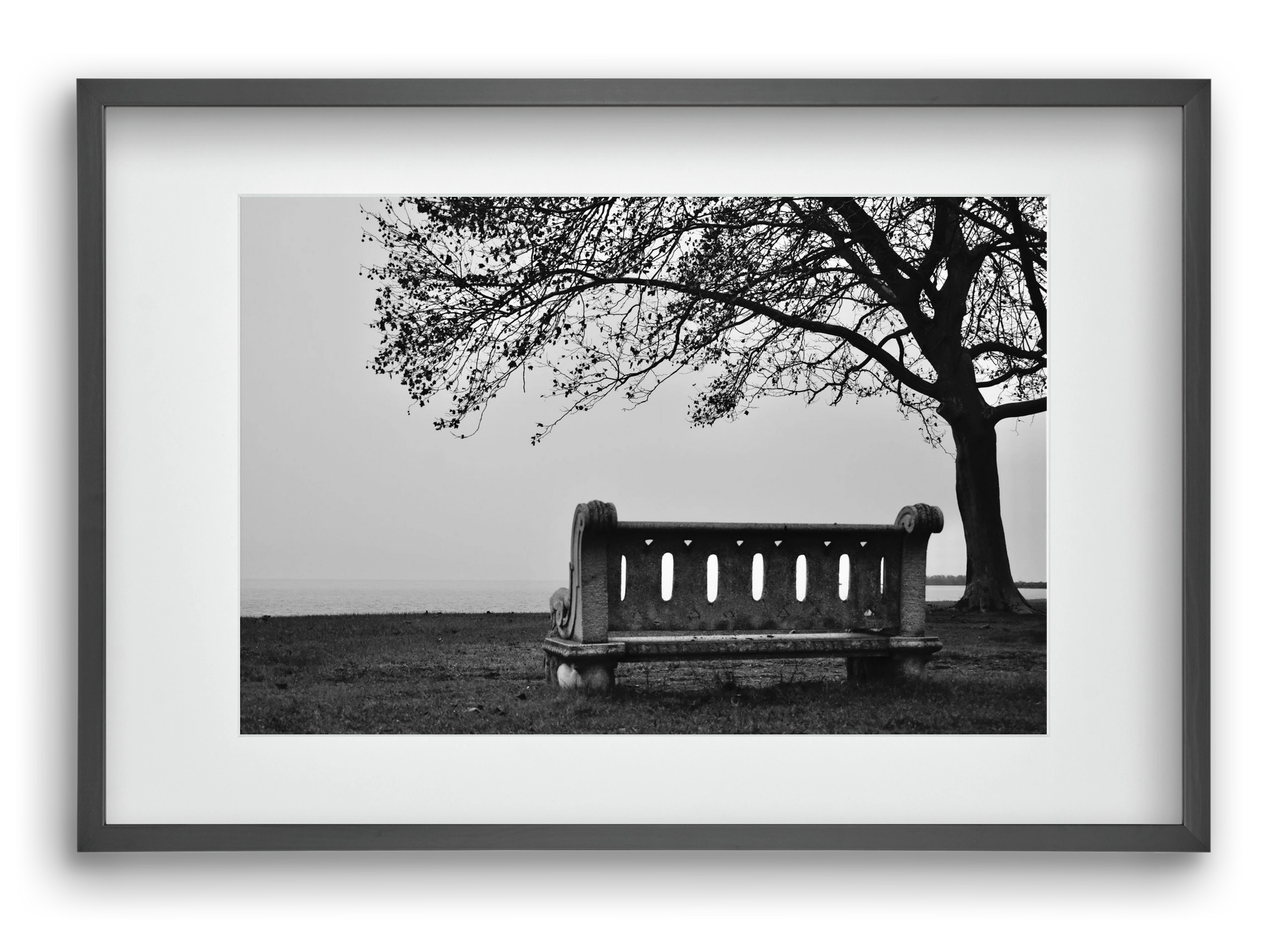 Fonyód, 60x40 cm (45x30 cm), Fekete keret, paszpartuval