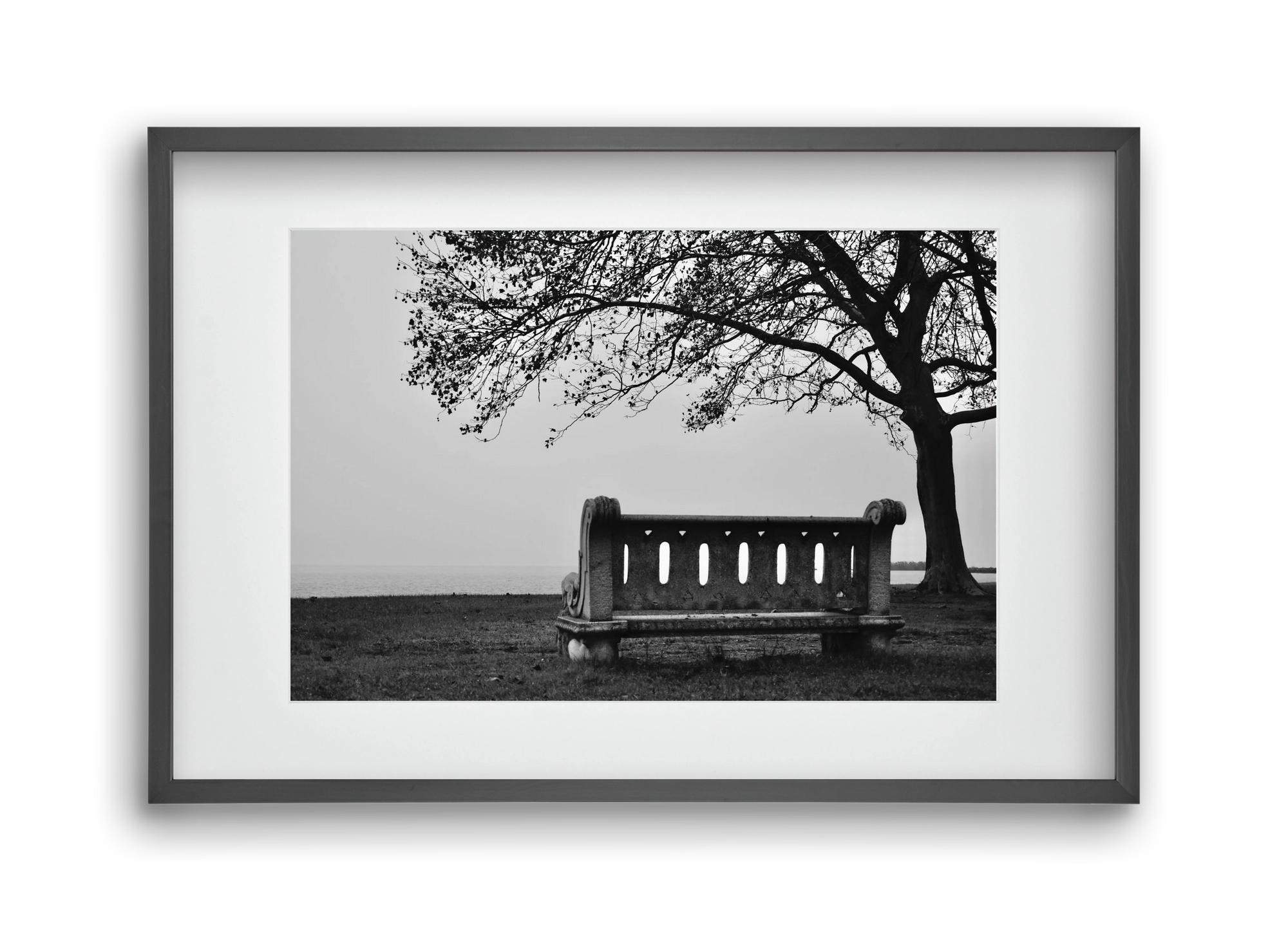 Fonyód, 45x30 cm (30x20 cm), Fekete keret, paszpartuval