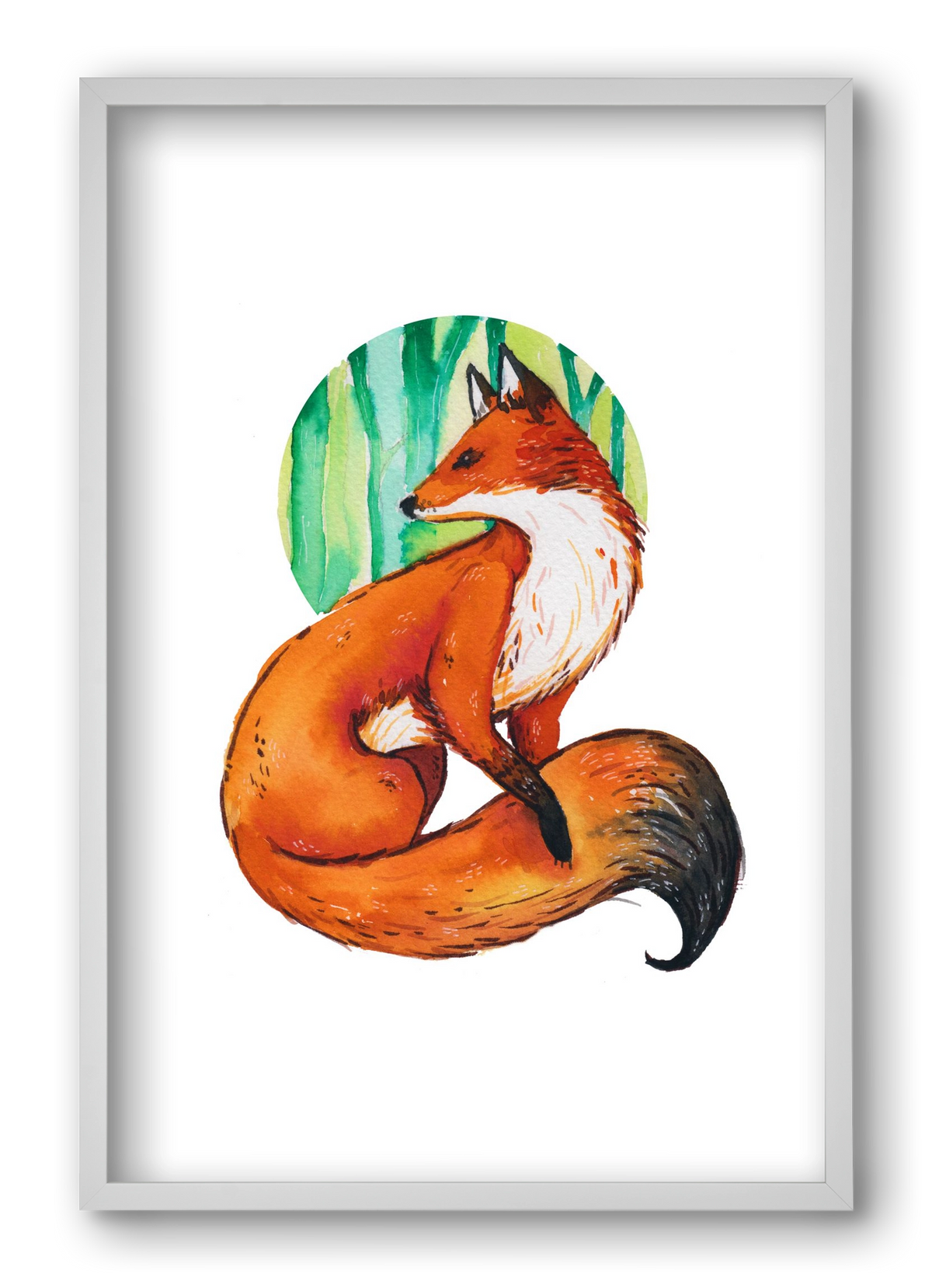 Róka, 40x60 cm (40x60 cm), Fehér keret