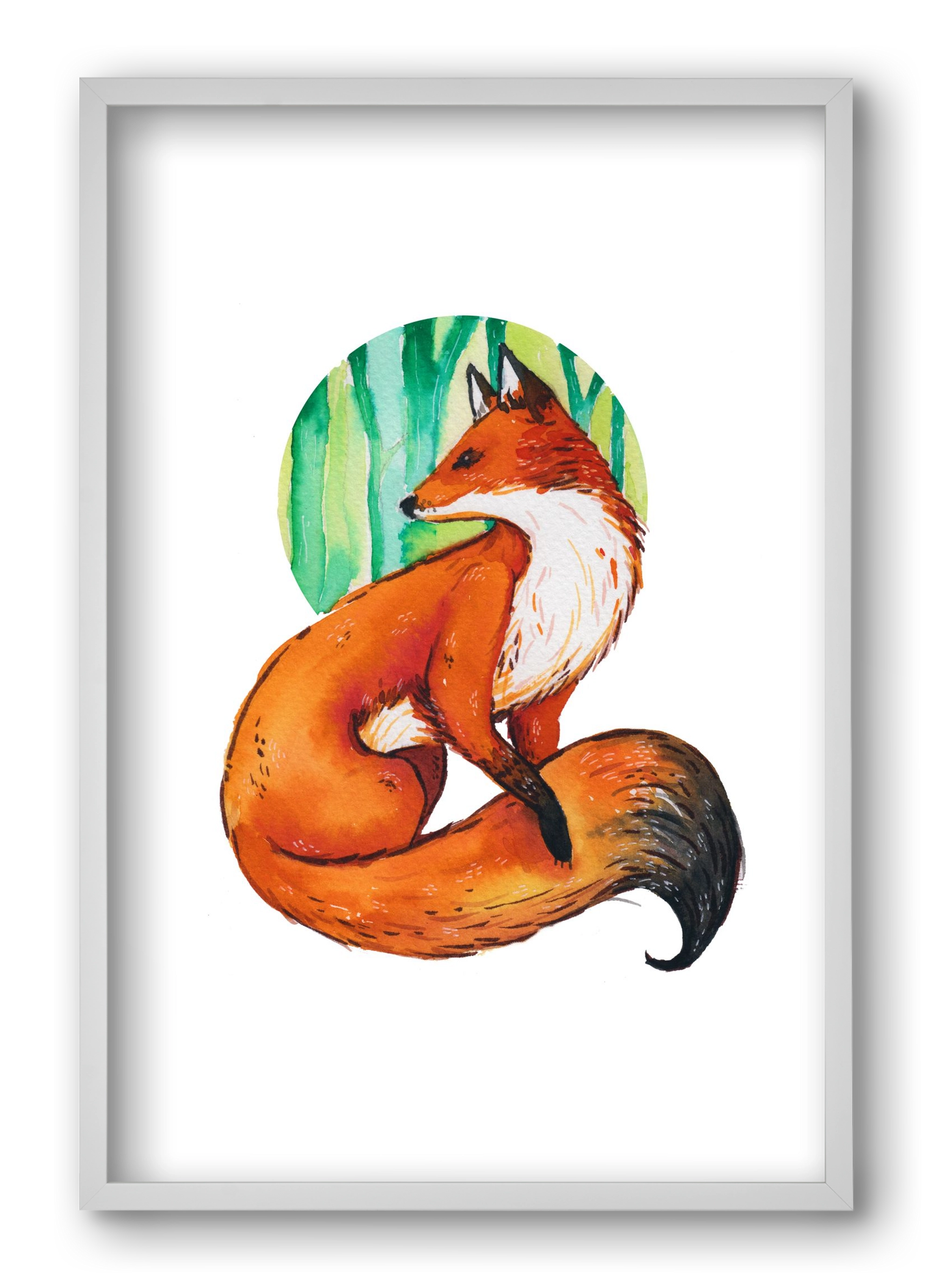 Róka, 40x60 cm (40x60 cm), Fehér keret