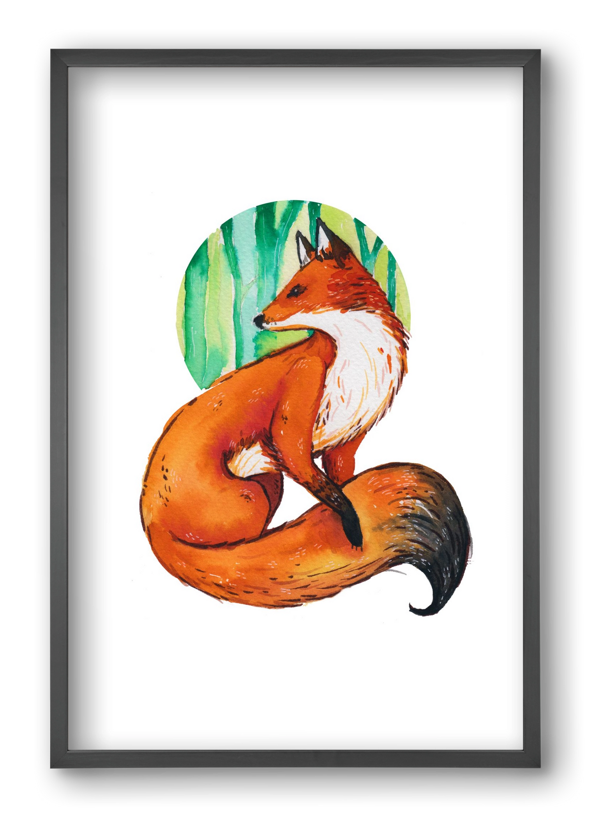 Róka, 40x60 cm (40x60 cm), Fekete keret