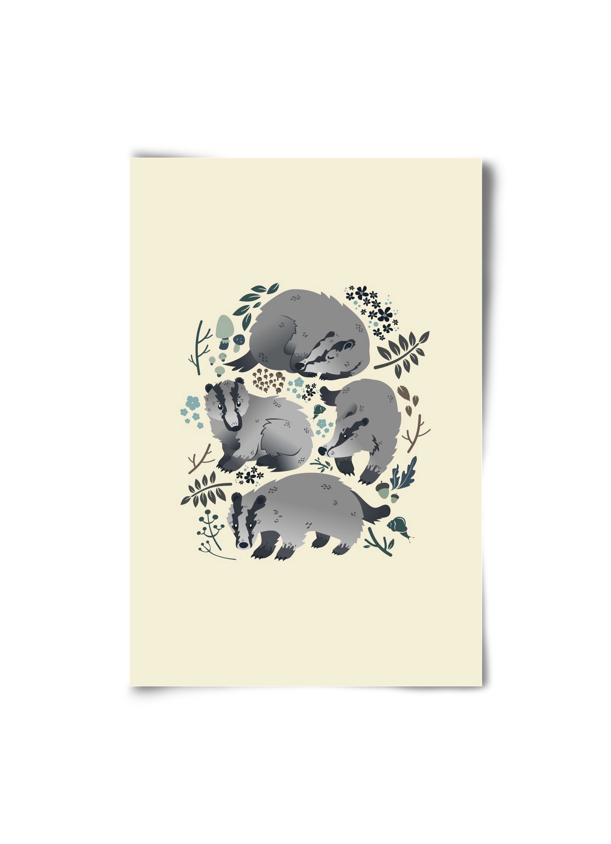 Erdei borzok , 20x30 cm, Keret nélkül