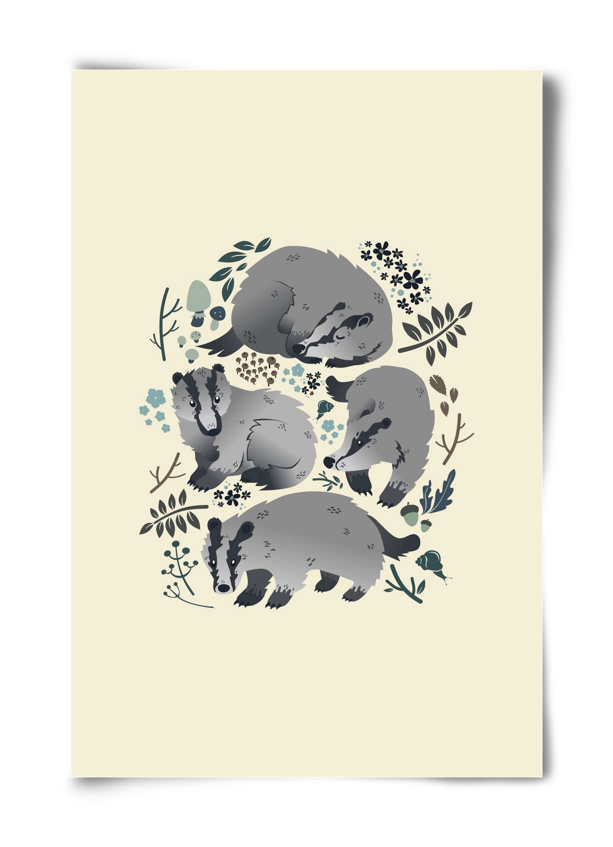 Erdei borzok , 40x60 cm, Keret nélkül