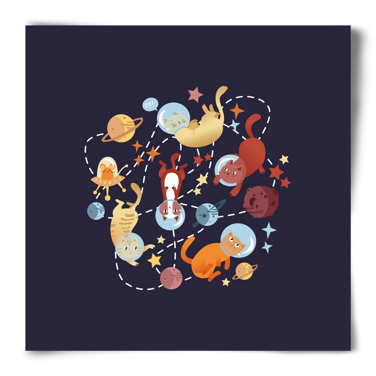 Cicasztronauták, 50x50 cm, Keret nélkül