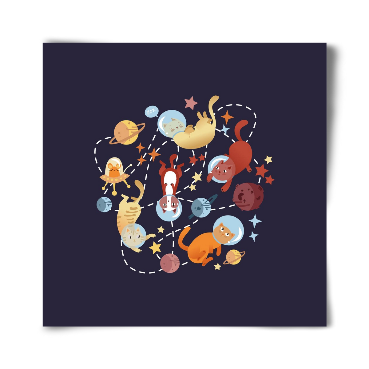 Cicasztronauták, 40x40 cm, Keret nélkül