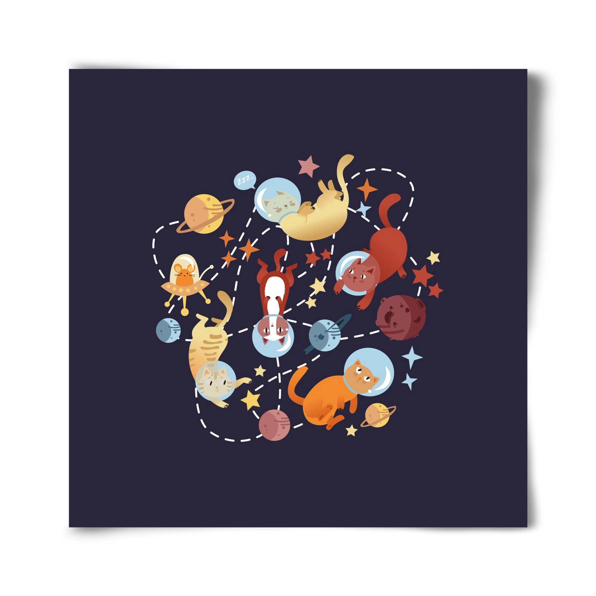 Cicasztronauták, 40x40 cm, Keret nélkül