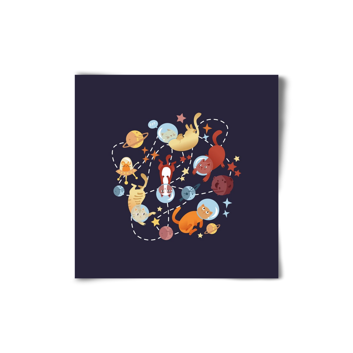 Cicasztronauták, 20x20 cm, Keret nélkül