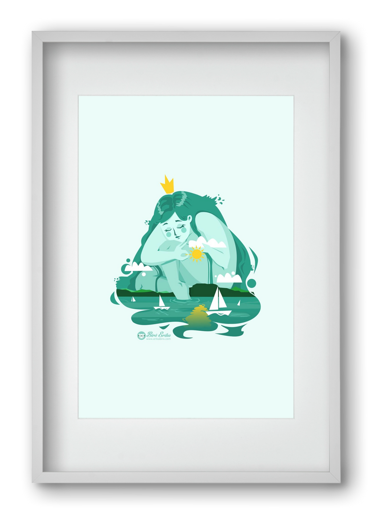 Balaton, 40x60 cm (30x45 cm), Fehér keret, paszpartuval