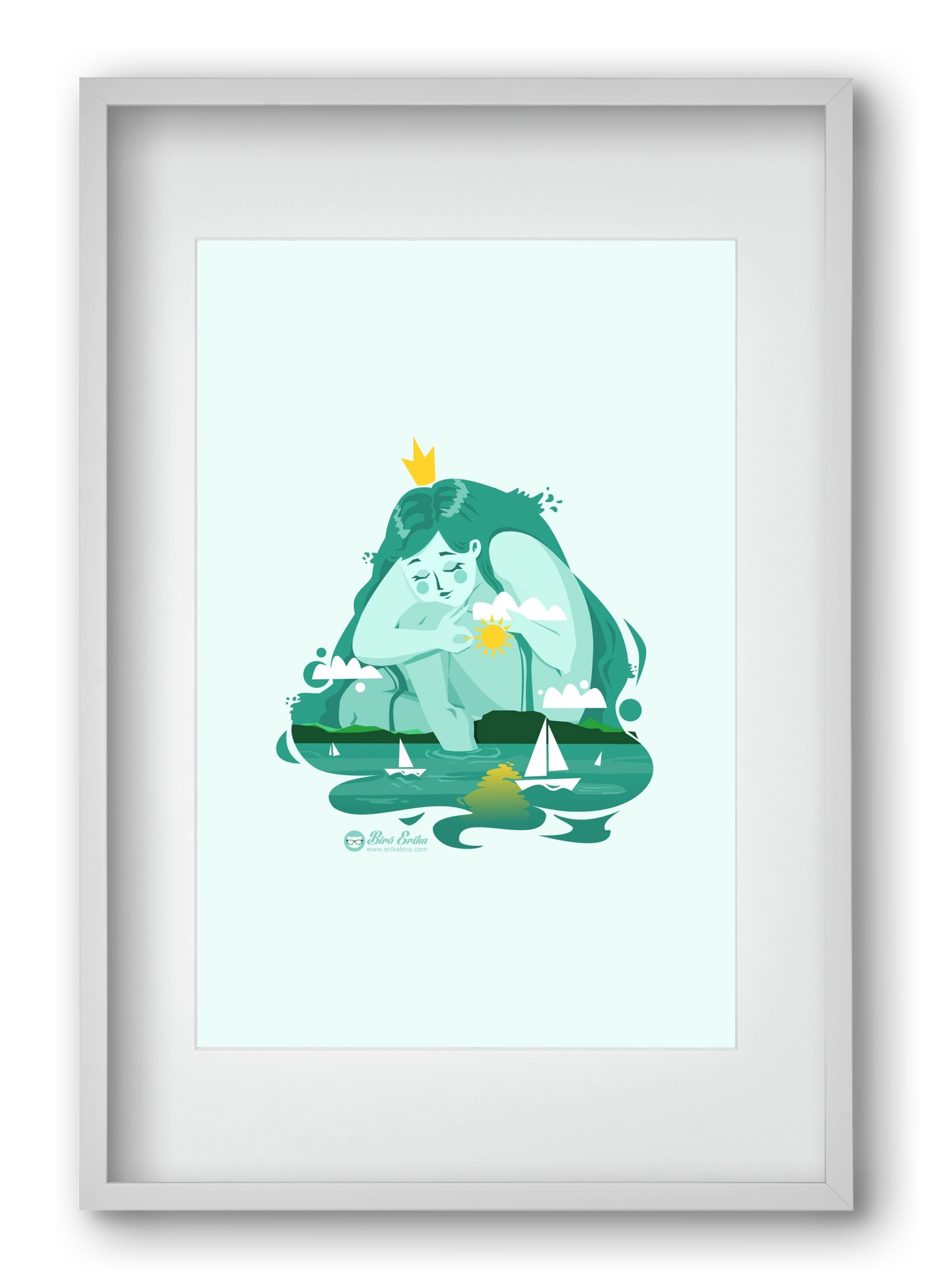 Balaton, 40x60 cm (30x45 cm), Fehér keret, paszpartuval